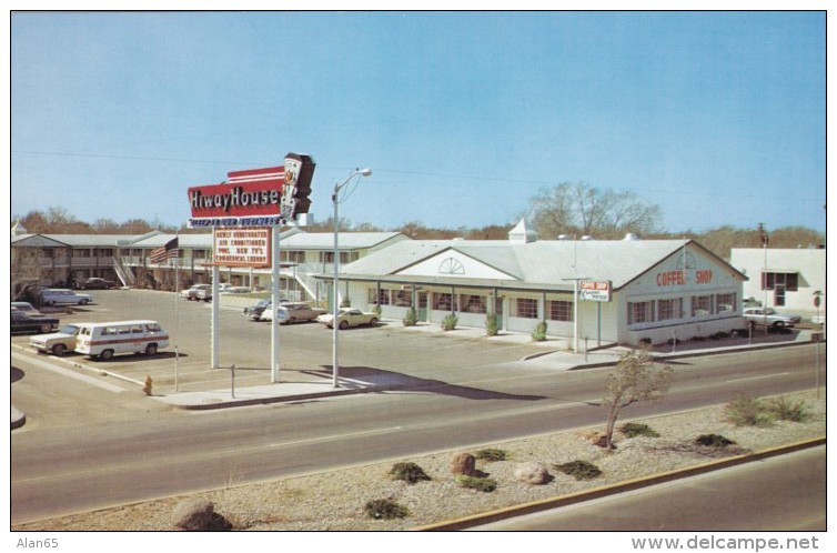 Route 66 Albuquerque New Mexico, Highway House Motel, Autos, Central Avenue C1960s Vintage Postcard - Albuquerque