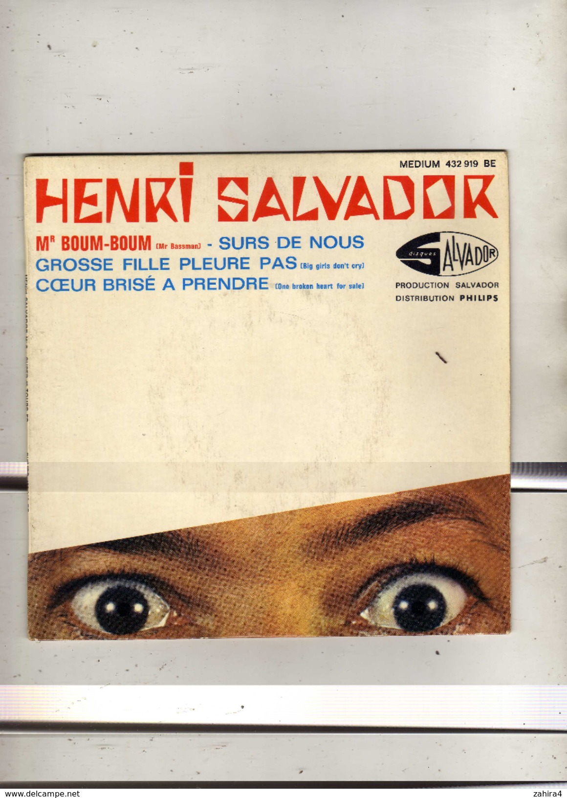 Henri Salvador - M. Boum-Boum - EP Medium 432 919 - Production Salvador - Distribution Philips - Disco, Pop