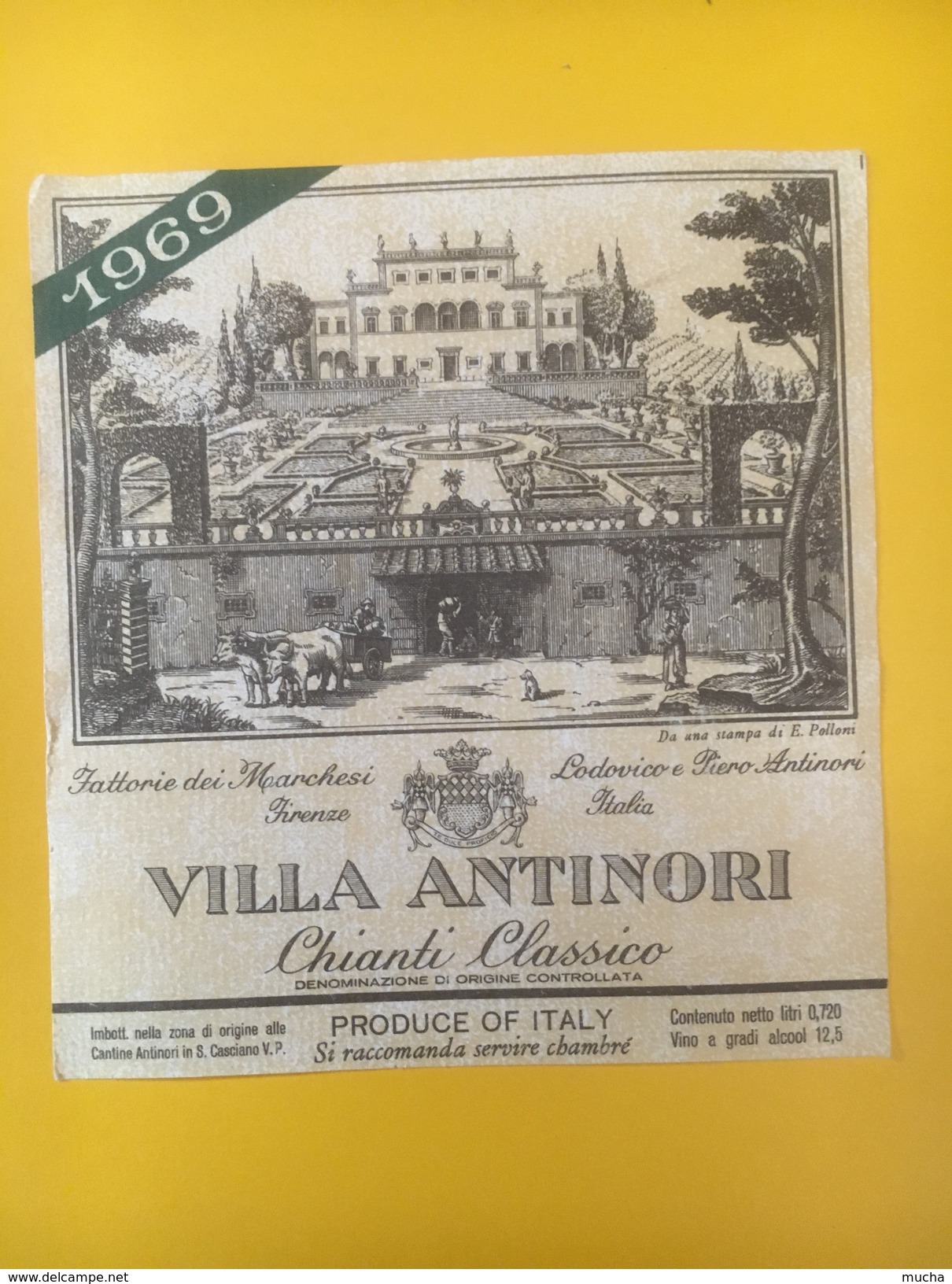 2749 -  Italie Villa Antinori Chianti Classico 1969 - Altri & Non Classificati