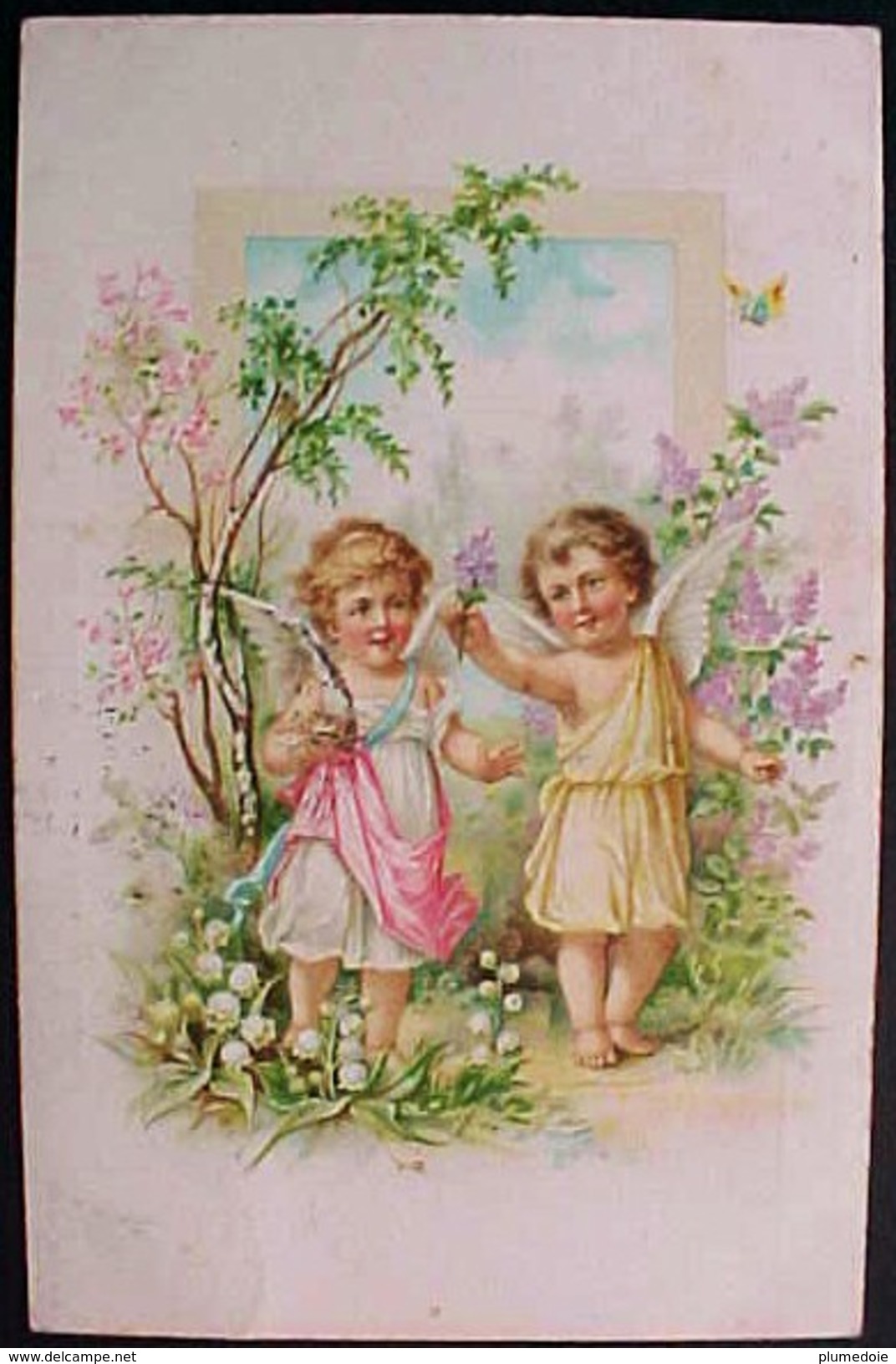 Cpa  ANGE , PETITS ANGES En PROMENADE, FLEURS , 1906 ,CUTE ANGELS & FLOWERS   Recto Verso Prix Fixe - Anges