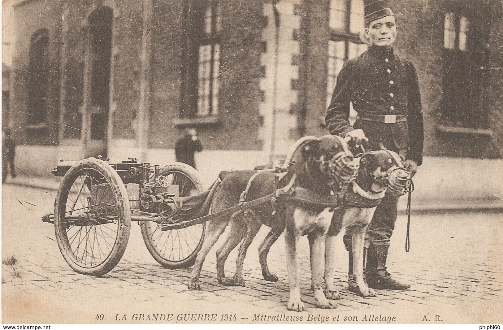 MILITARIA  -  Mitrailleuse Belge Et Son Attelage - Guerre 1914-18