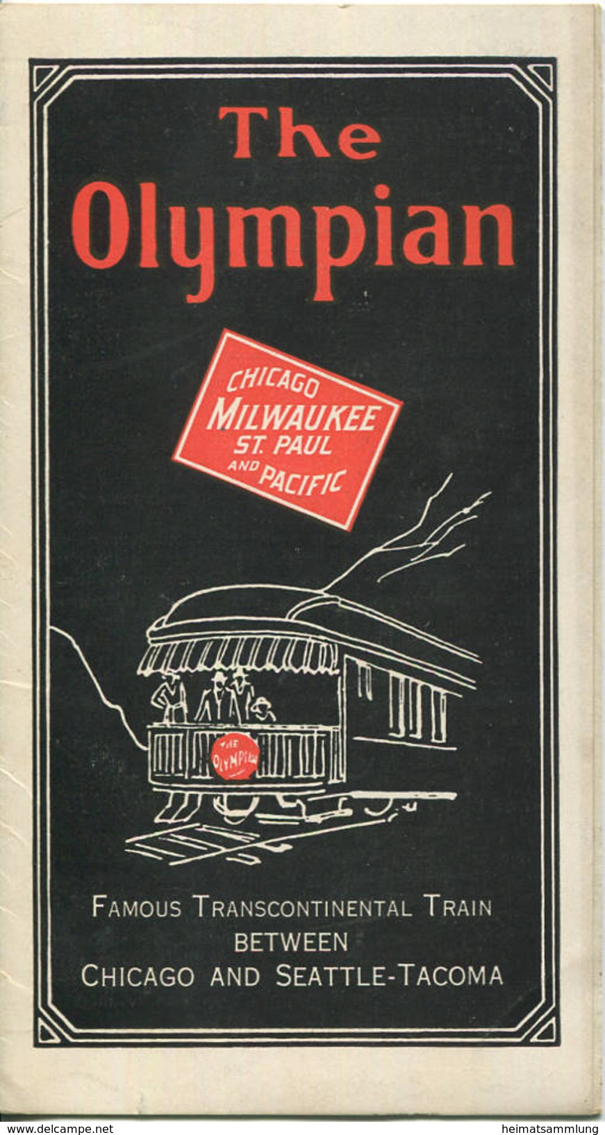 The Olympian 1930 - Queen Of De Luxe Transcontinental Trains - Fahrplan Between Cjicago And Seattle-Tacoma - World