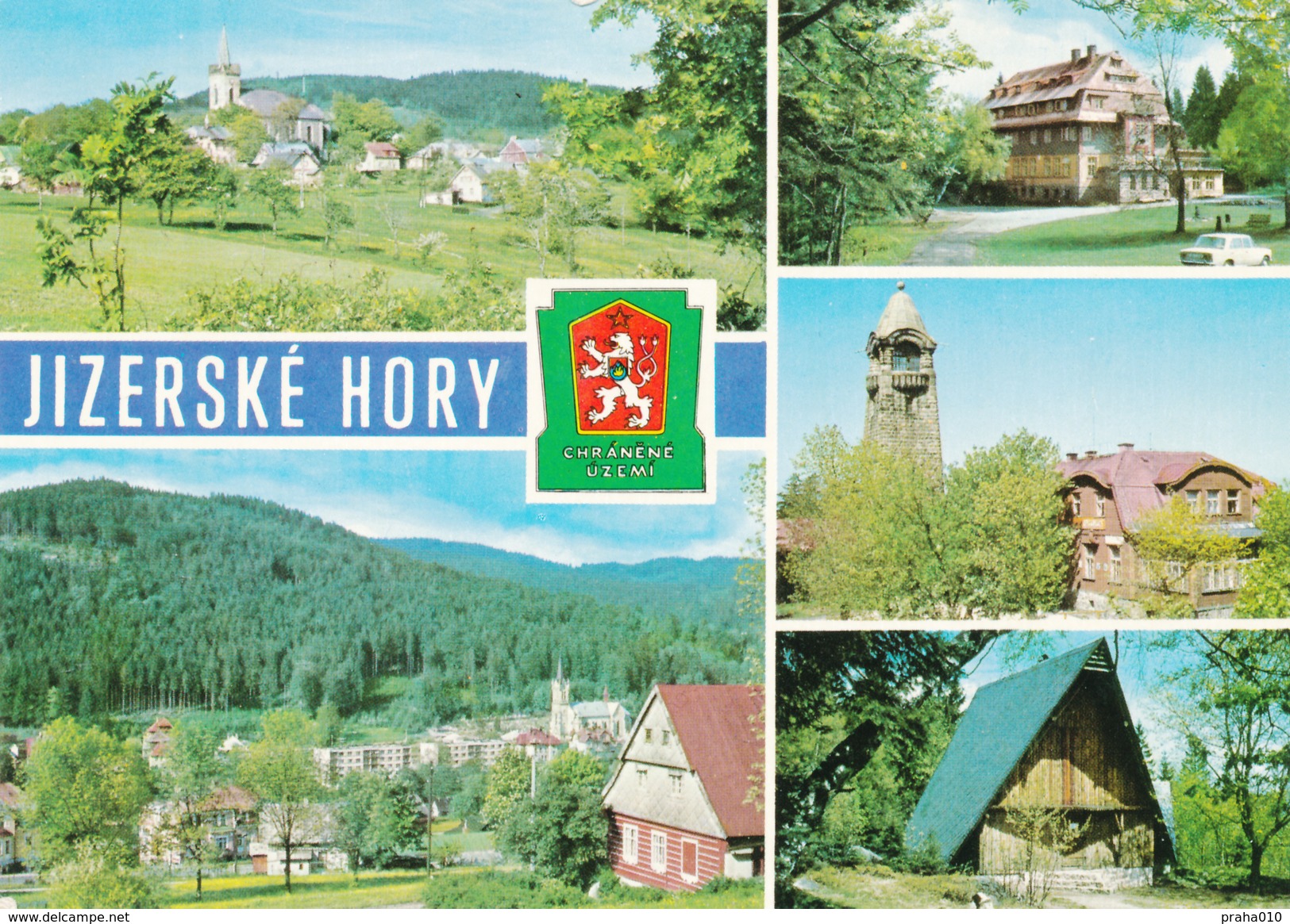 L1932 - Czechoslovakia (1979) Lucany Nad Nisou (postcard: Jizerske Mountains) Stamp: Folk Art (shifting Perforation) - Variétés Et Curiosités