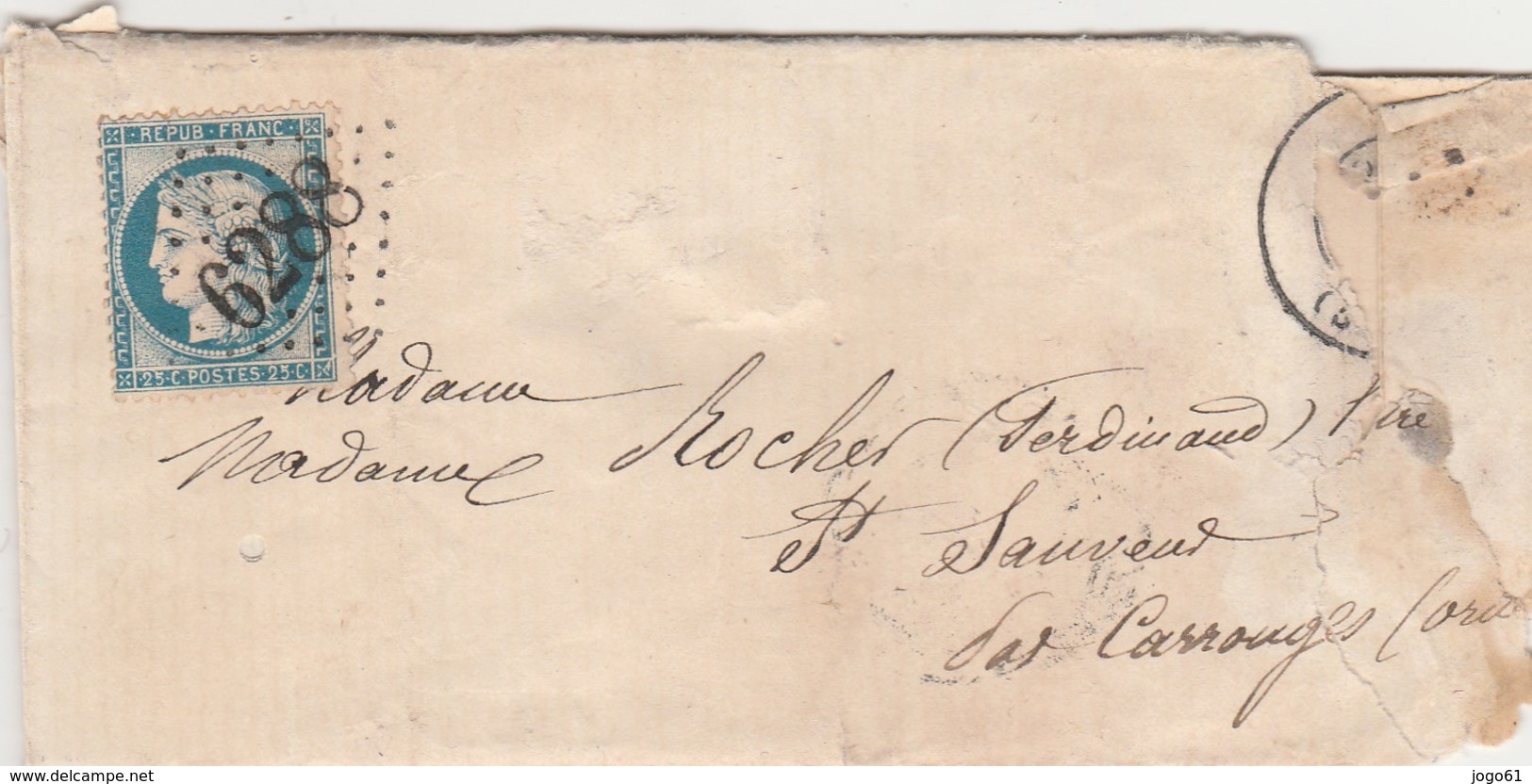 N° 60 25c Bleu O. Gros Chiffres 6288 Boucé (Orne). Indice 19. - 1849-1876: Klassik