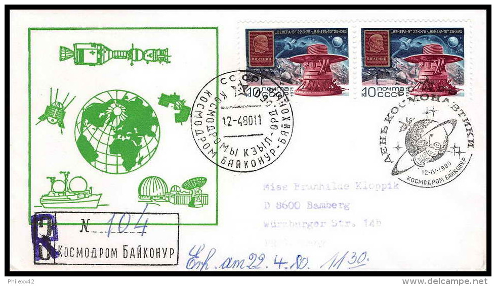 11946/ Espace (space Raumfahrt) Lettre (cover Briefe) Russia Urss USSR 12/4/1980 Cosmonauts Day Gagarine Gagarin - Rusia & URSS