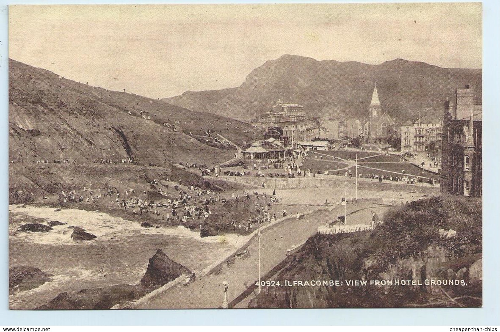 Ilfracombe - View From Hotel Grounds. - Photochrom Sepiatone - Ilfracombe