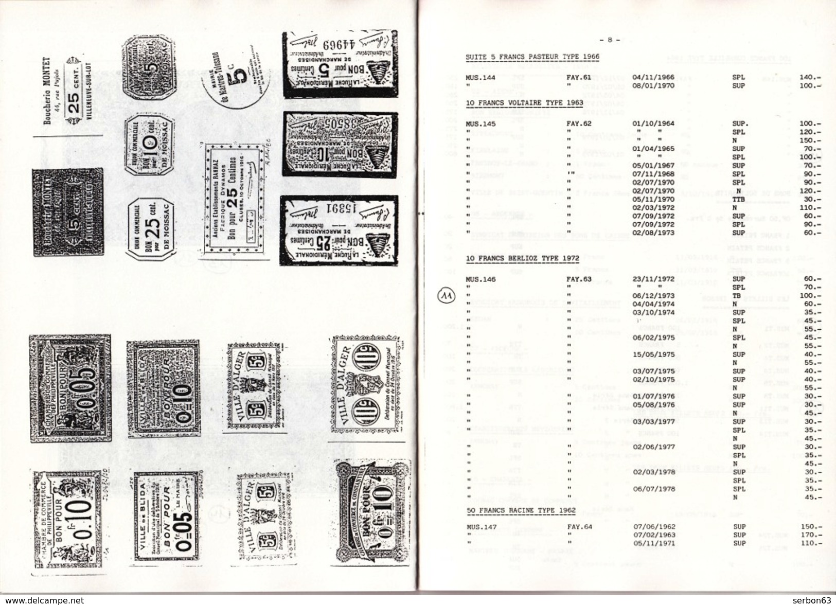 1 CATALOGUE 1992 COLLECTION PAPIER MONNAIE FRANCE ET ETRANGER 21X15cm EDITIONS NUMIS'AISNE 36 PAGES - Français