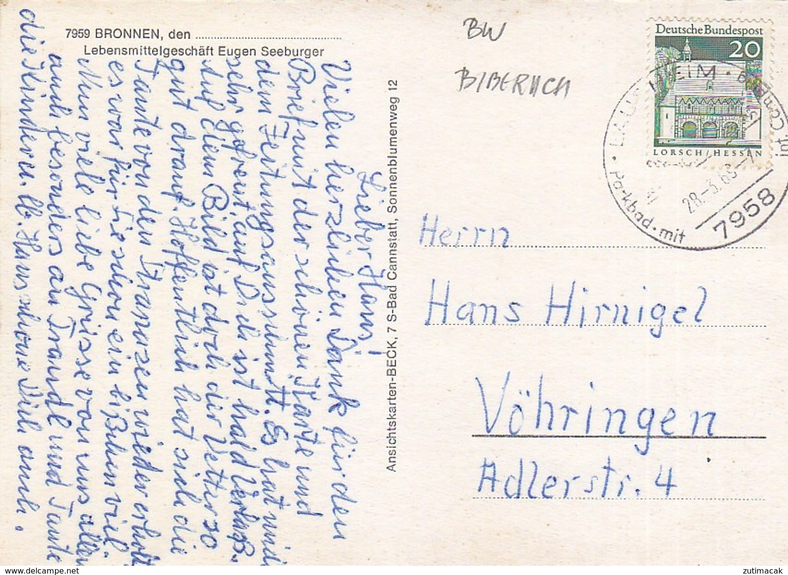 Bronnen - Eugen Seeburger Lebensmittelgeschaft 1965 - Biberach