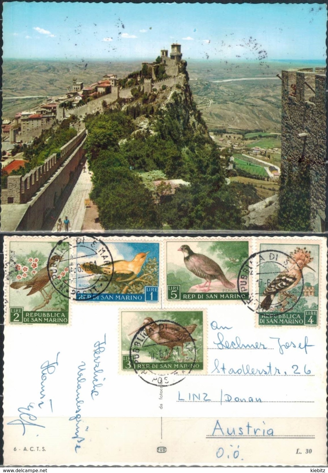 San Marino -  Gelaufen 1961 - San Marino