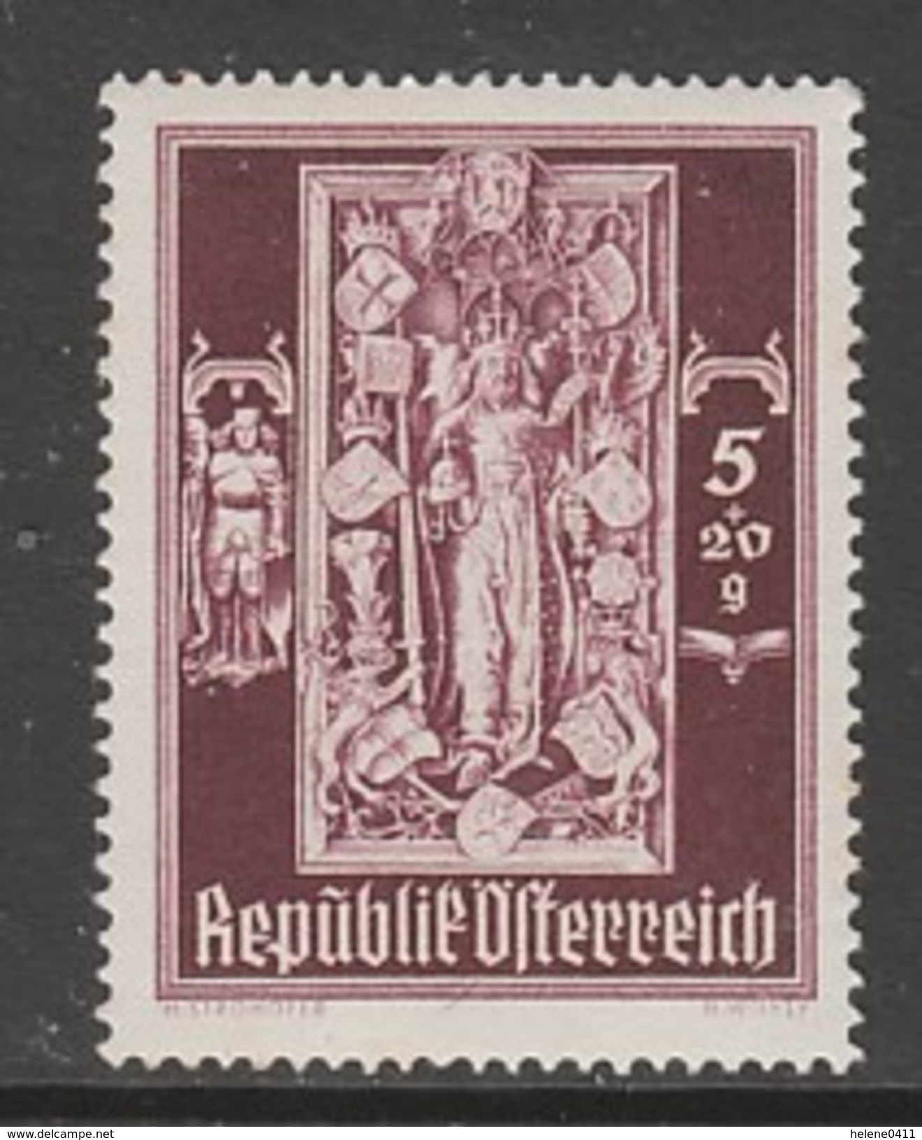 TIMBRE NEUF D´AUTRICHE - TOMBEAU DE FREDERIC III, CATHEDRALE SAINT-ETIENNE DE VIENNE N° Y&T 654 - Eglises Et Cathédrales