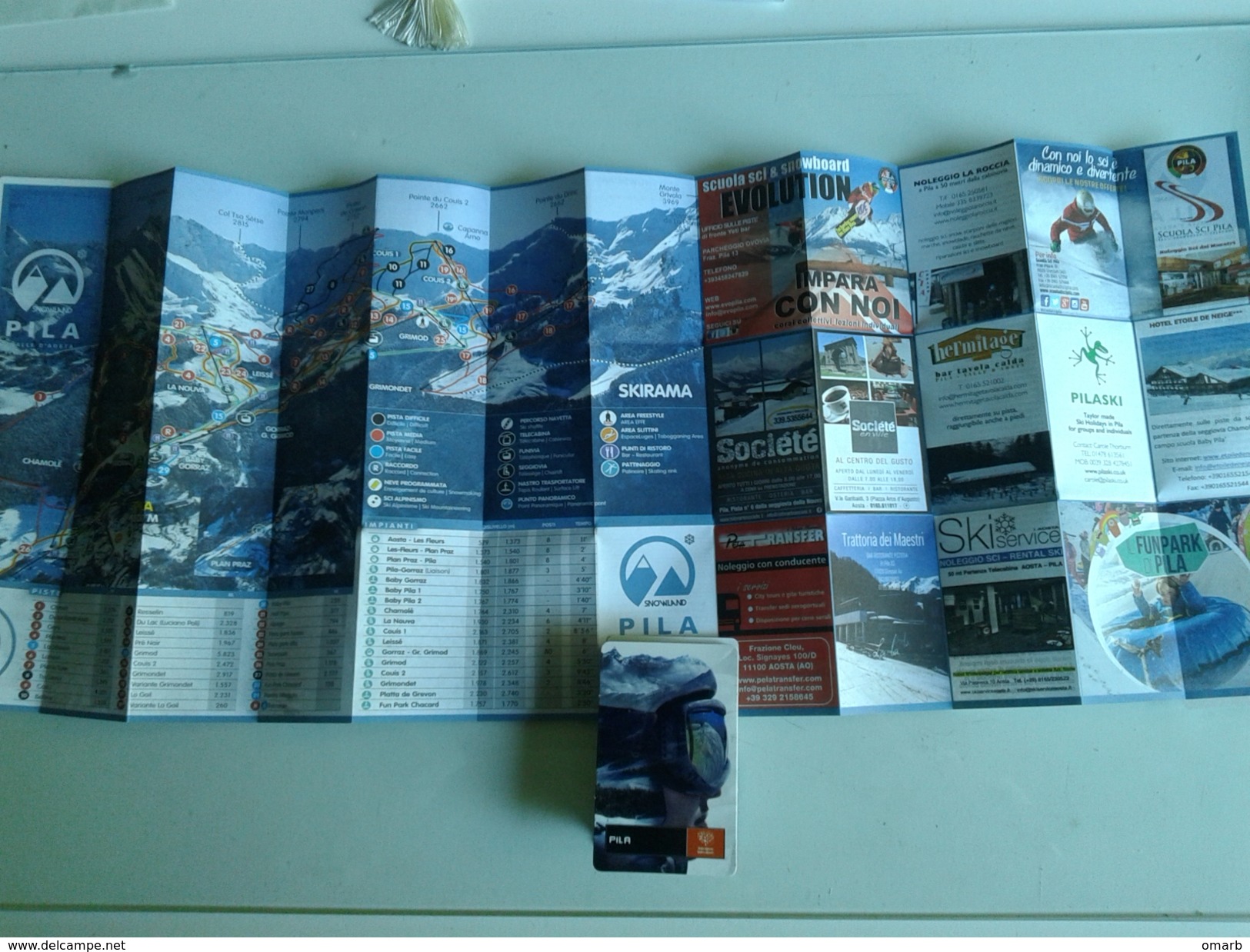 Alt980 Ski Area Pocket Map Mappa Piste Sci Skirama Impianti Risalita Skilift Cablecar Gondola Funivia Pila Valle Aosta - Sports D'hiver