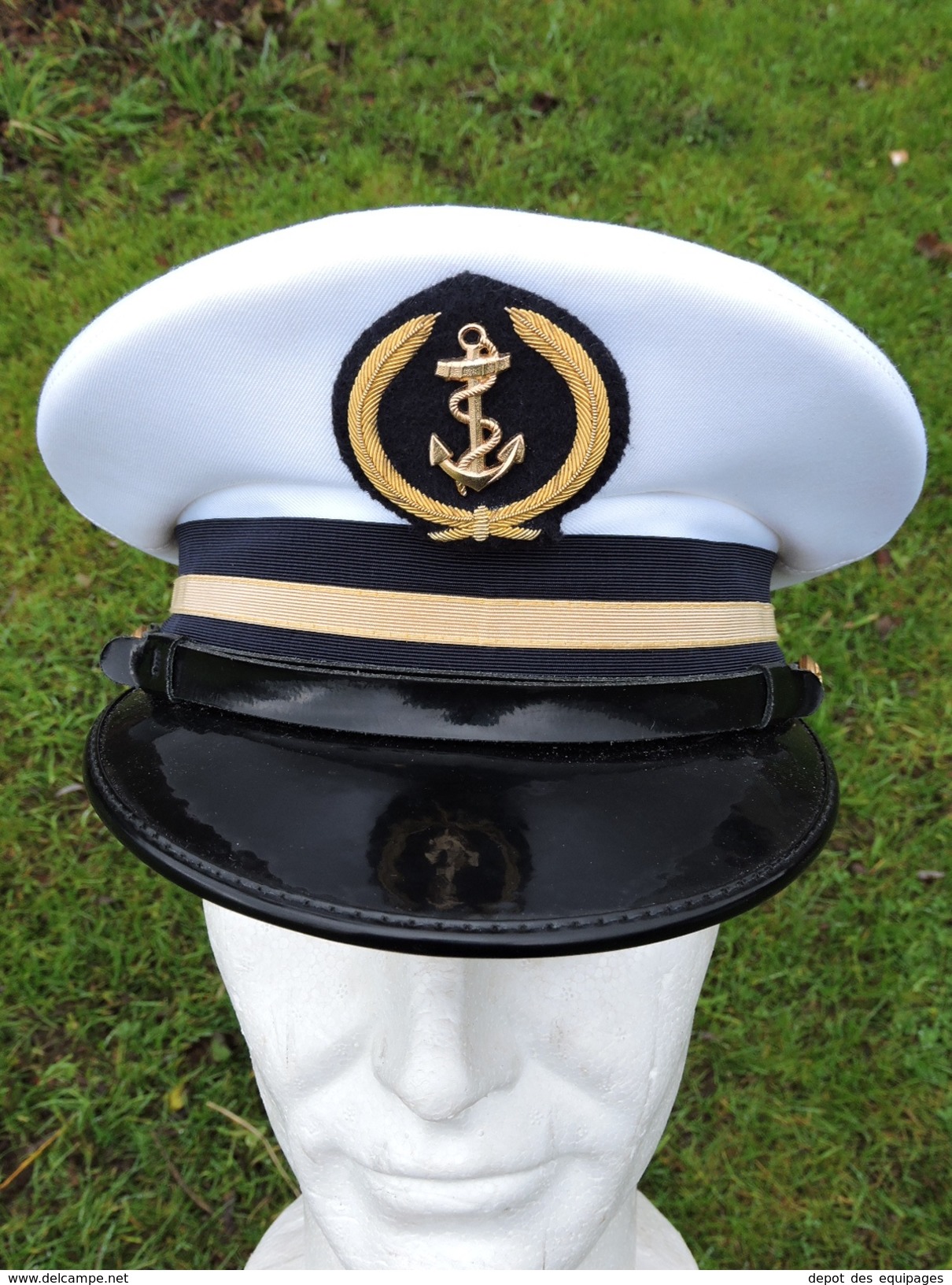 ANCIENNE CASQUETTE MARINE NATIONALE OFFICIER MARINIER #.4  .....   état Neuf  !!!!! - Casques & Coiffures