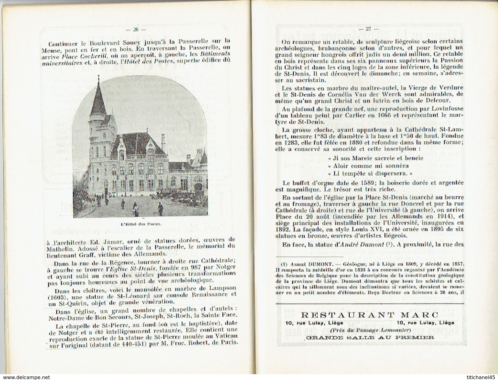 LIEGE 1924 - Guide pratique publié par le Syndicat des anciens normaliens de Liège- 38 pages - Imprimerie H. DESOER