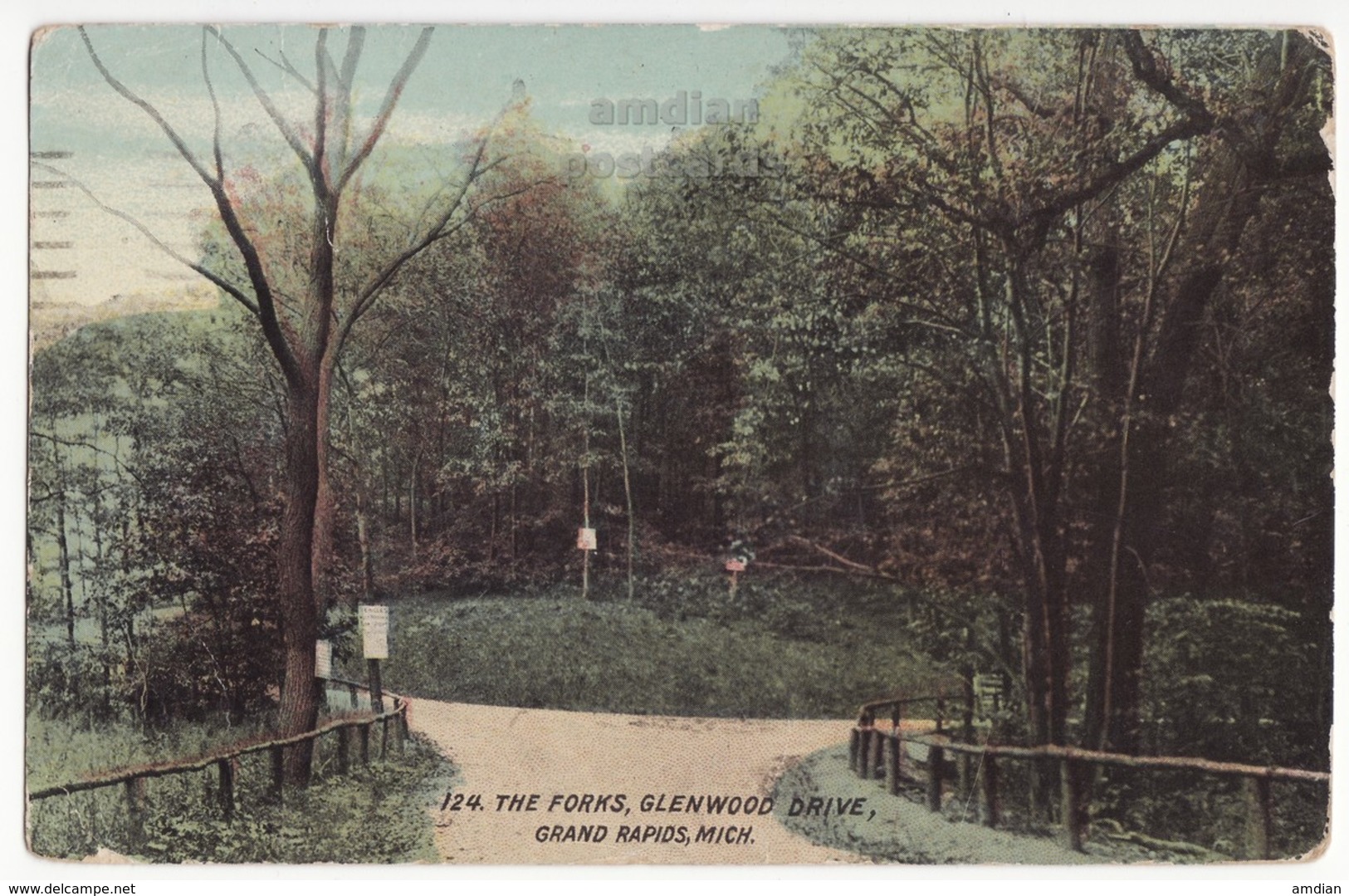 GRAND RAPIDS MICHIGAN MI, THE FORKS, GLENWOOD DRIVE - C1924 Vintage Postcard [6524] - Grand Rapids
