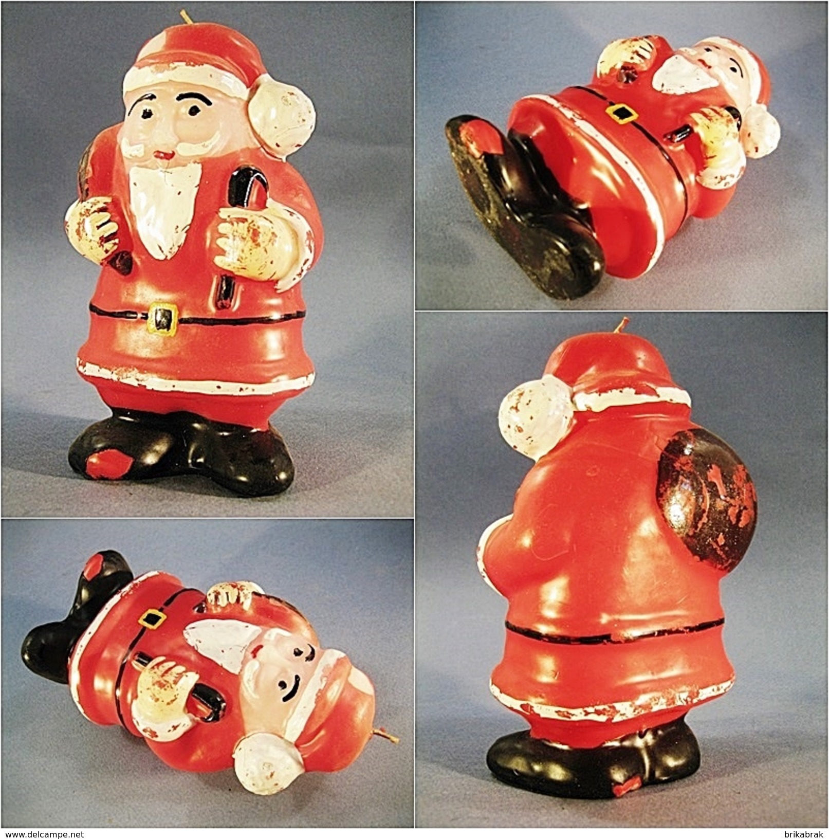 PERE NOEL BOUGIE ANNEES 60'S + Art Populaire Sculpture Fête Tradition - Kerstmannen