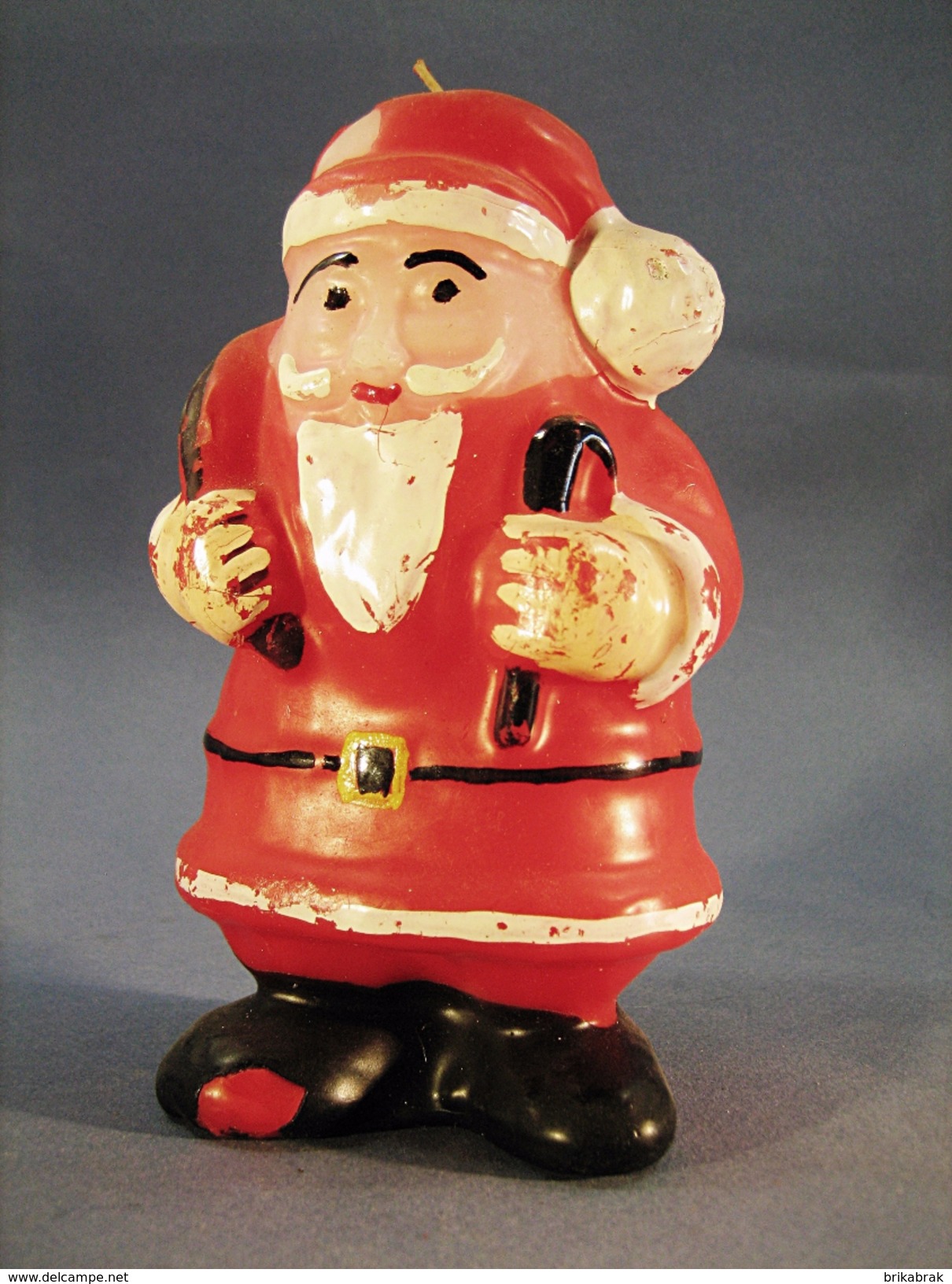 PERE NOEL BOUGIE ANNEES 60'S + Art Populaire Sculpture Fête Tradition - Father Xmas