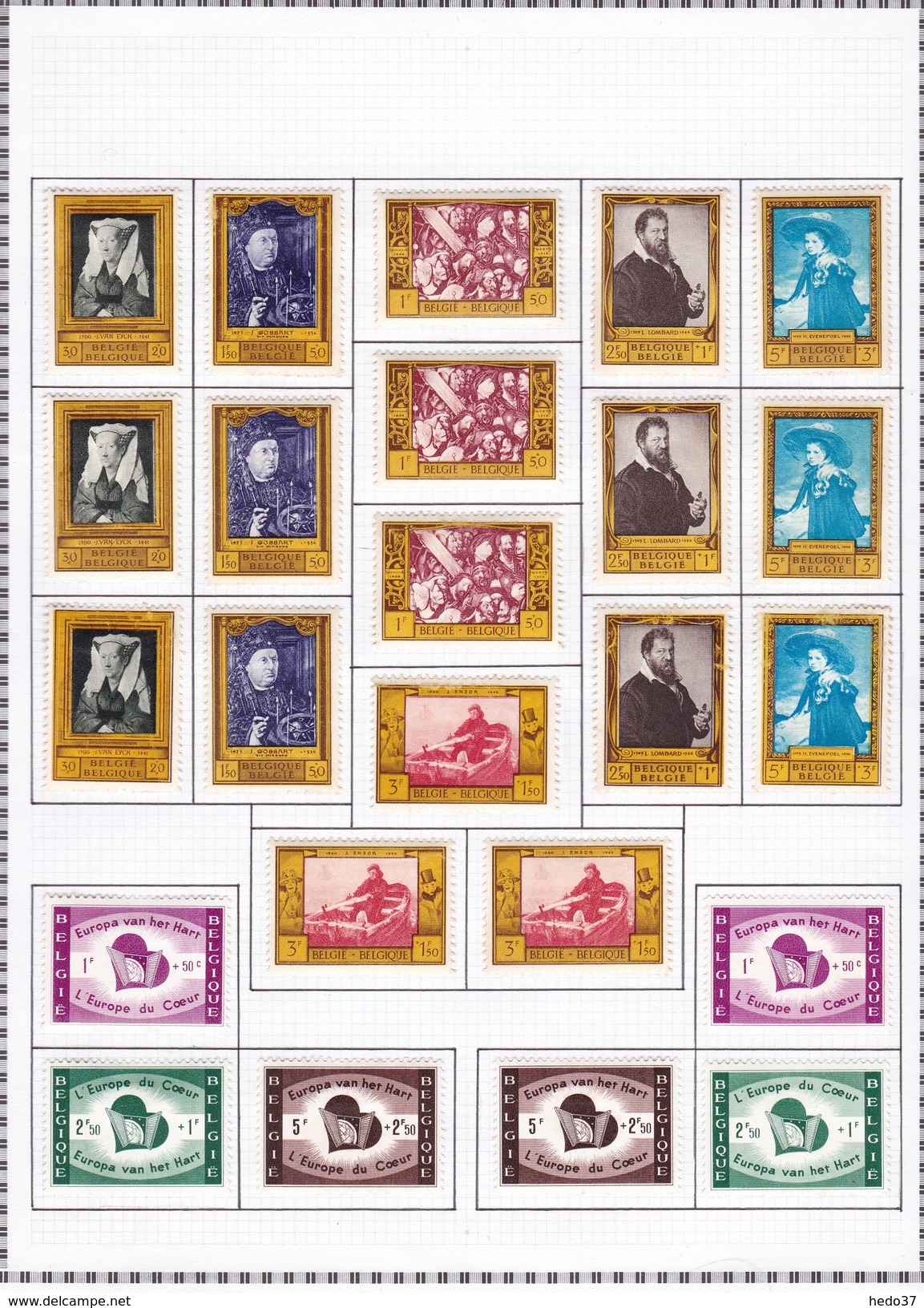 Belgique - Collection Vendue Page Par Page - Timbres Oblitérés / Neufs */** (avec Ou Sans Charnière) - Collections