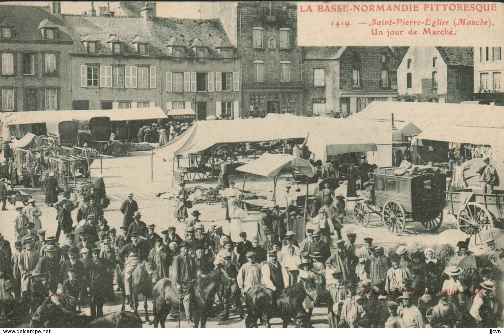 50 - Manche - Saint Pierre Eglise - Un Jour De Marché (rare) - Saint Pierre Eglise