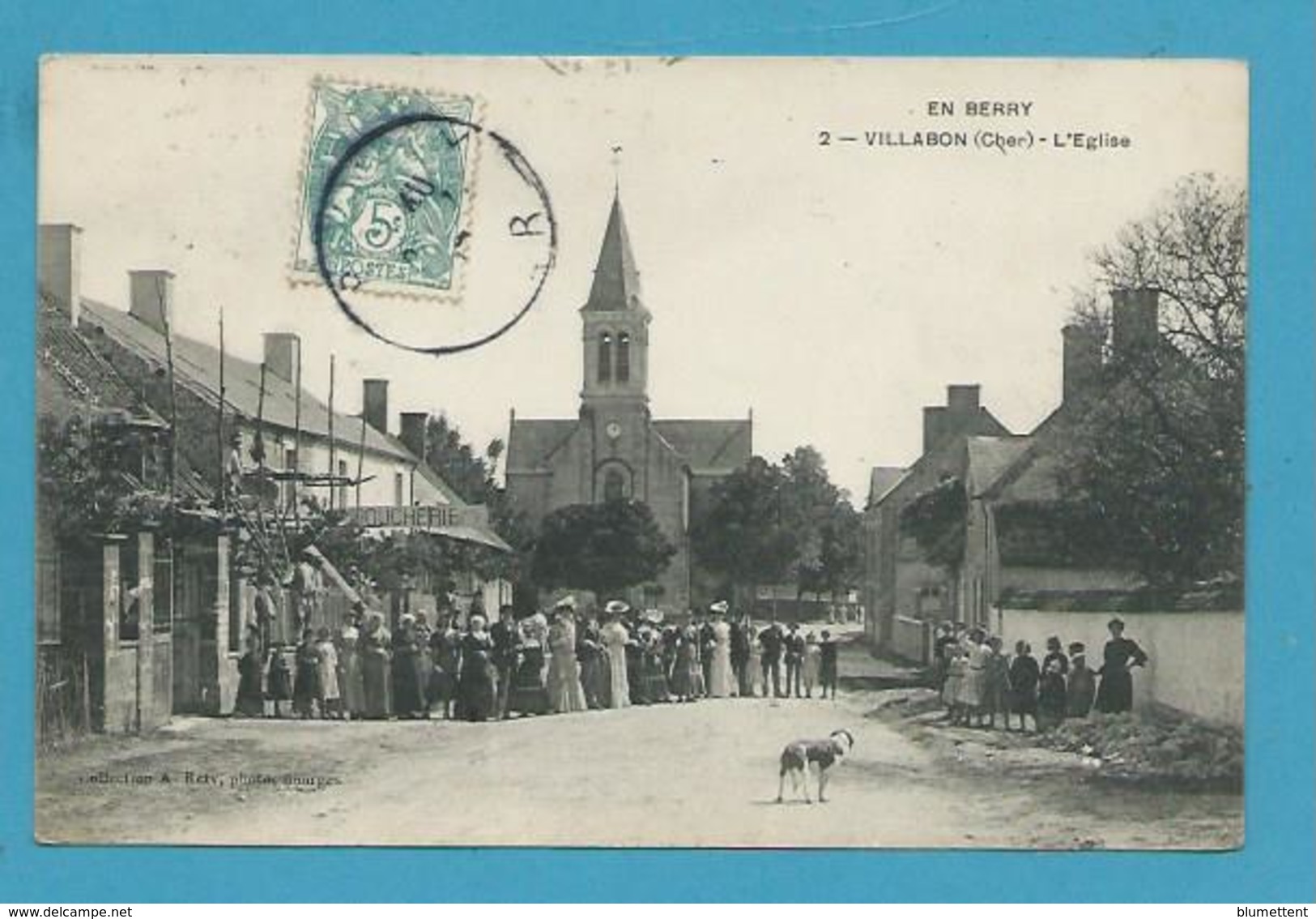 CPA 2 - Commerce Boucherie - L'Eglise VILLABON 18 - Andere & Zonder Classificatie