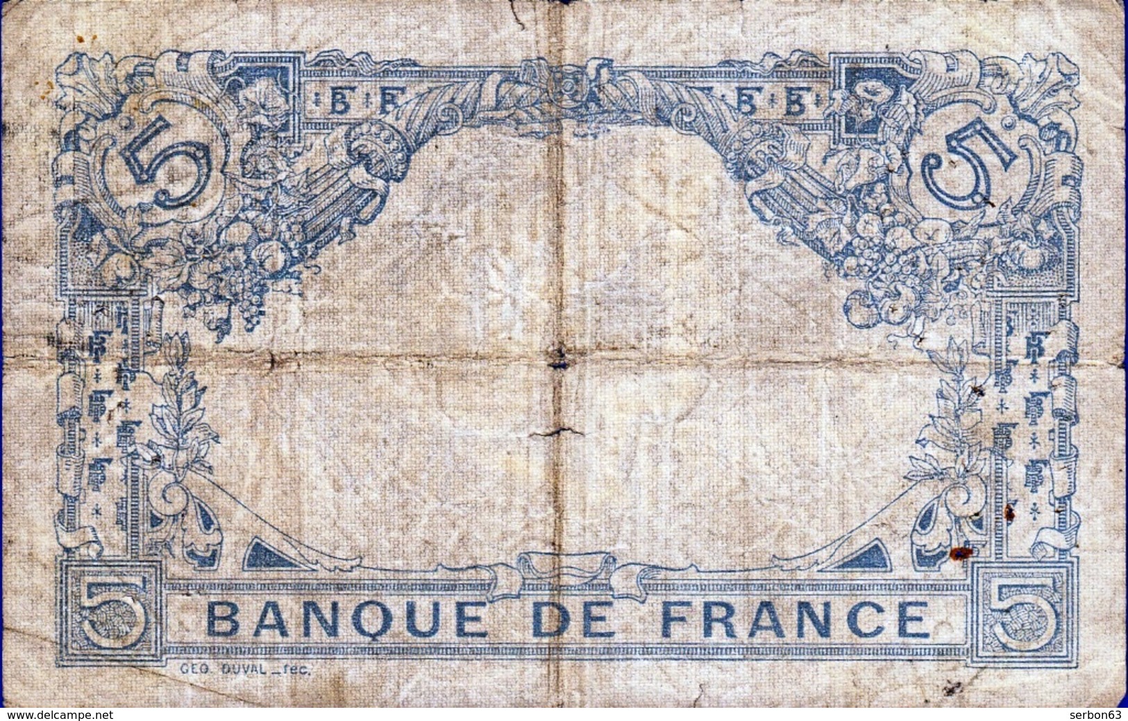 5 FRANCS BLEU TYPE 1905 BILLET BANQUE DE FRANCE ALPHABET A.10551 N° 249 DU L. 26 FEVRIER 1916.L NI LAVE NI REPASSE - 5 F 1912-1917 ''Bleu''