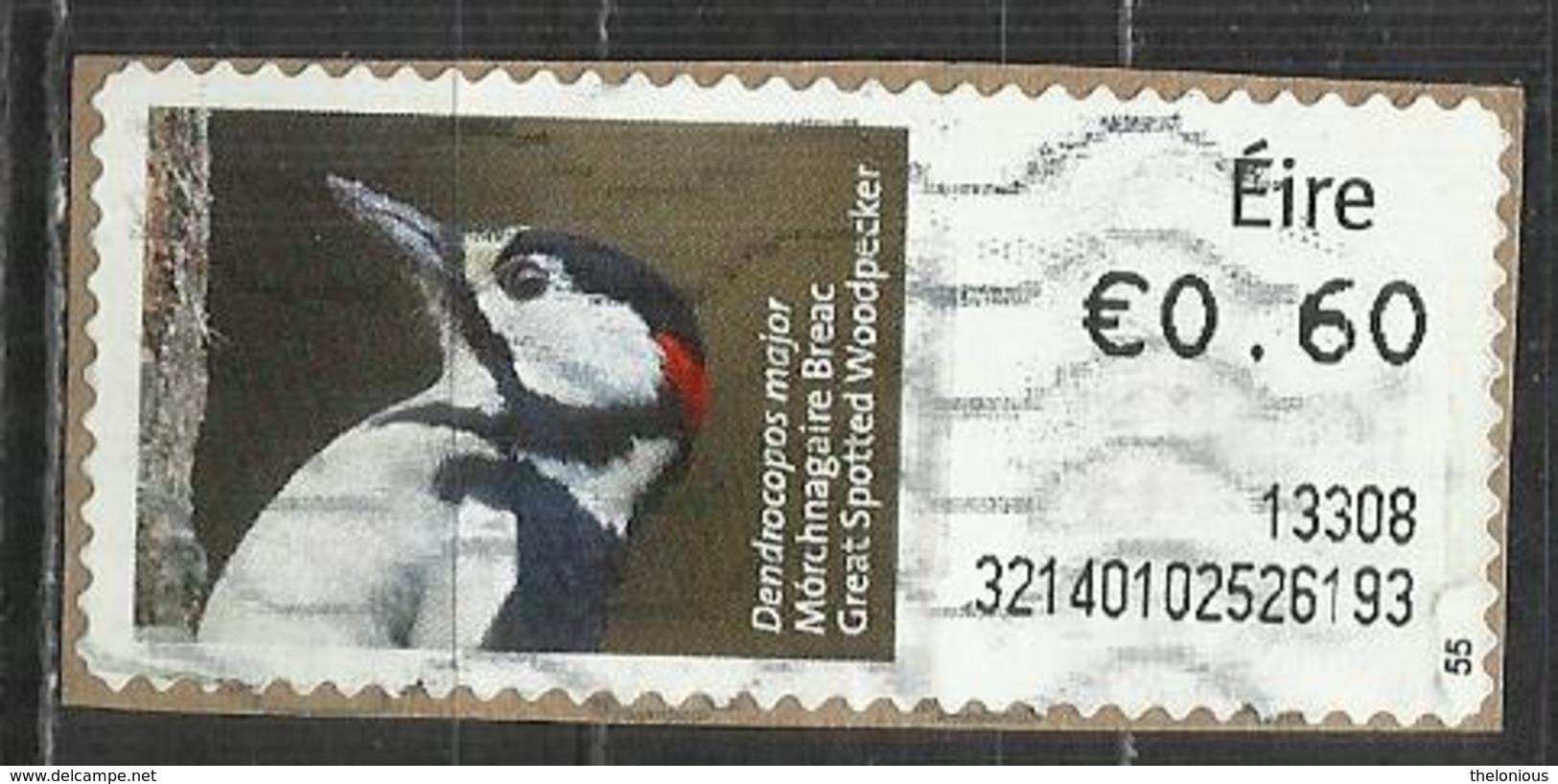 # Irlanda 2013 - Great Spotted Woodpecker (Dendrocopos Major) Animali Su Frammento - Vignettes D'affranchissement (Frama)