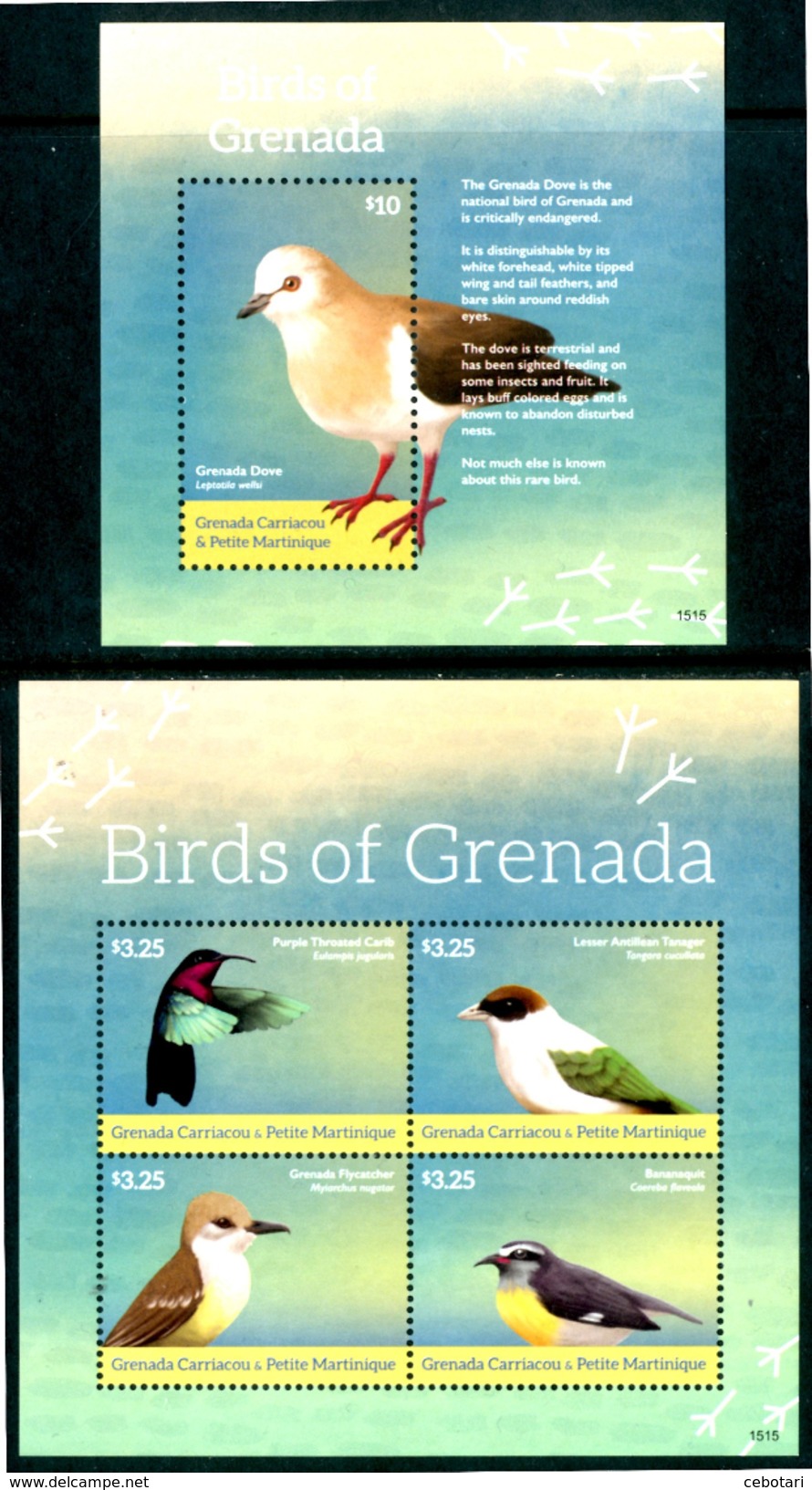 GRENADA 2015** - Uccelli / Birds Of Grenada - 2 Block MNH Come Da Scansione - Altri & Non Classificati