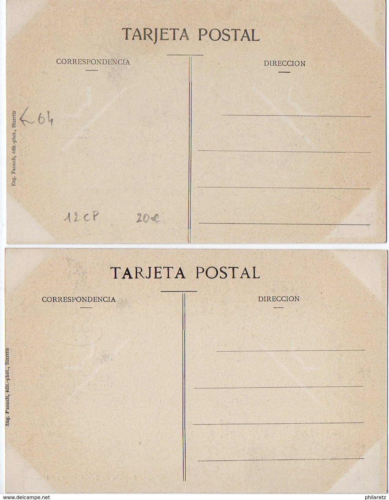 Lot de 12 cartes différentes Taureaumachie / Corrida / Taureau / Toro - Editeur : Eug. Pacault Biarritz