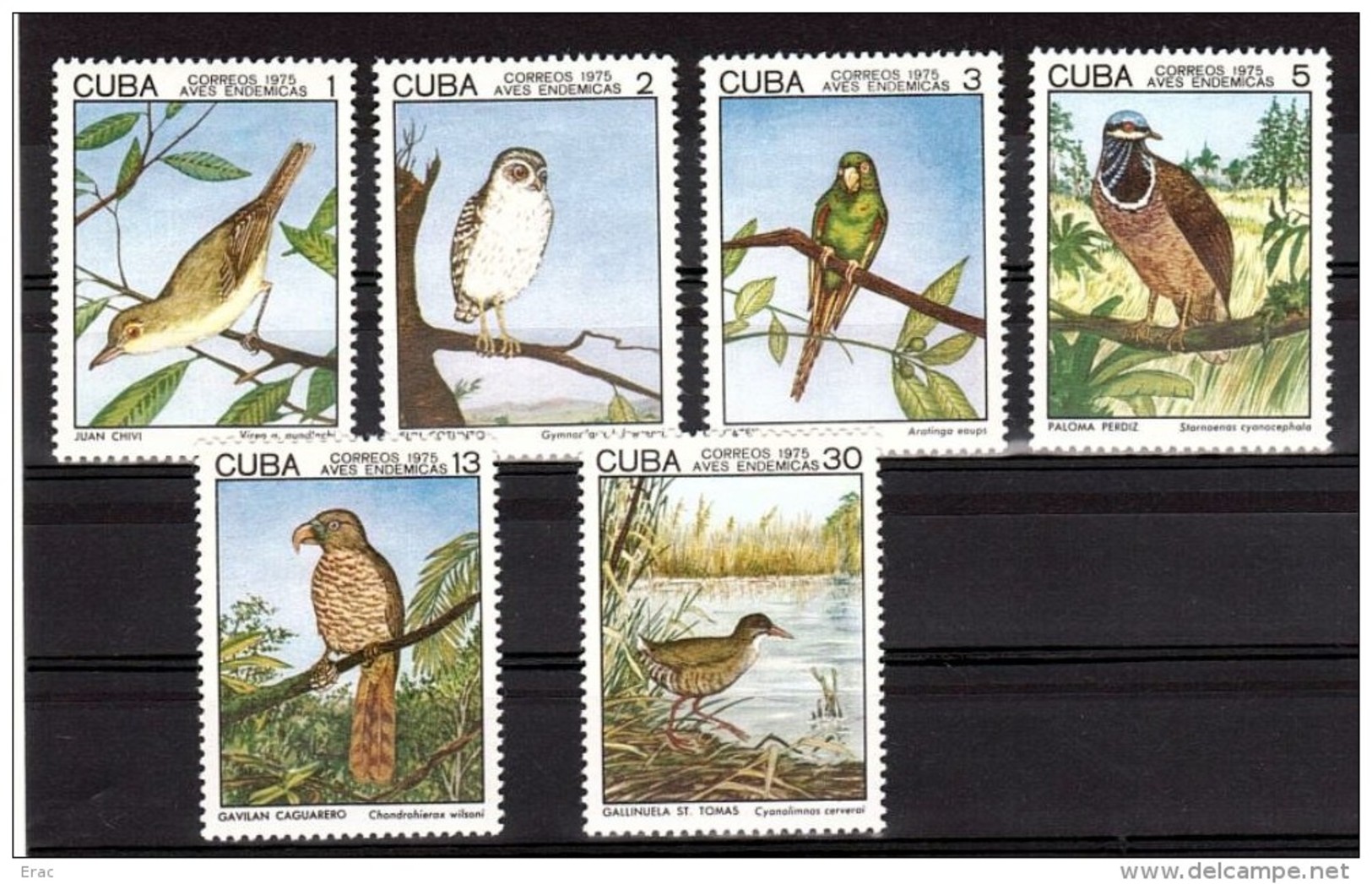 OISEAUX - Cuba 1975 - N° 1853 à 1858 - Neufs ** - Collections, Lots & Series