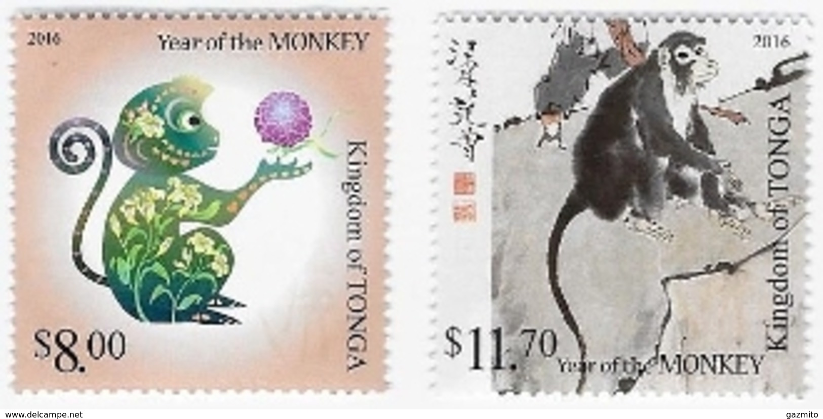 Tonga 2015, Year Of The Monkey, 2val - Tonga (1970-...)