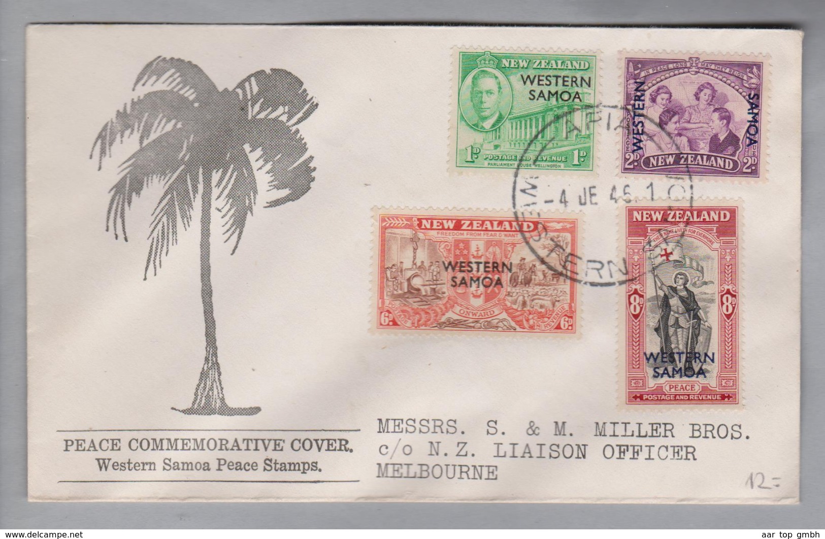 Western Samoa (Samoa) 1945-01-04 FDC Nach Melbourne - Samoa