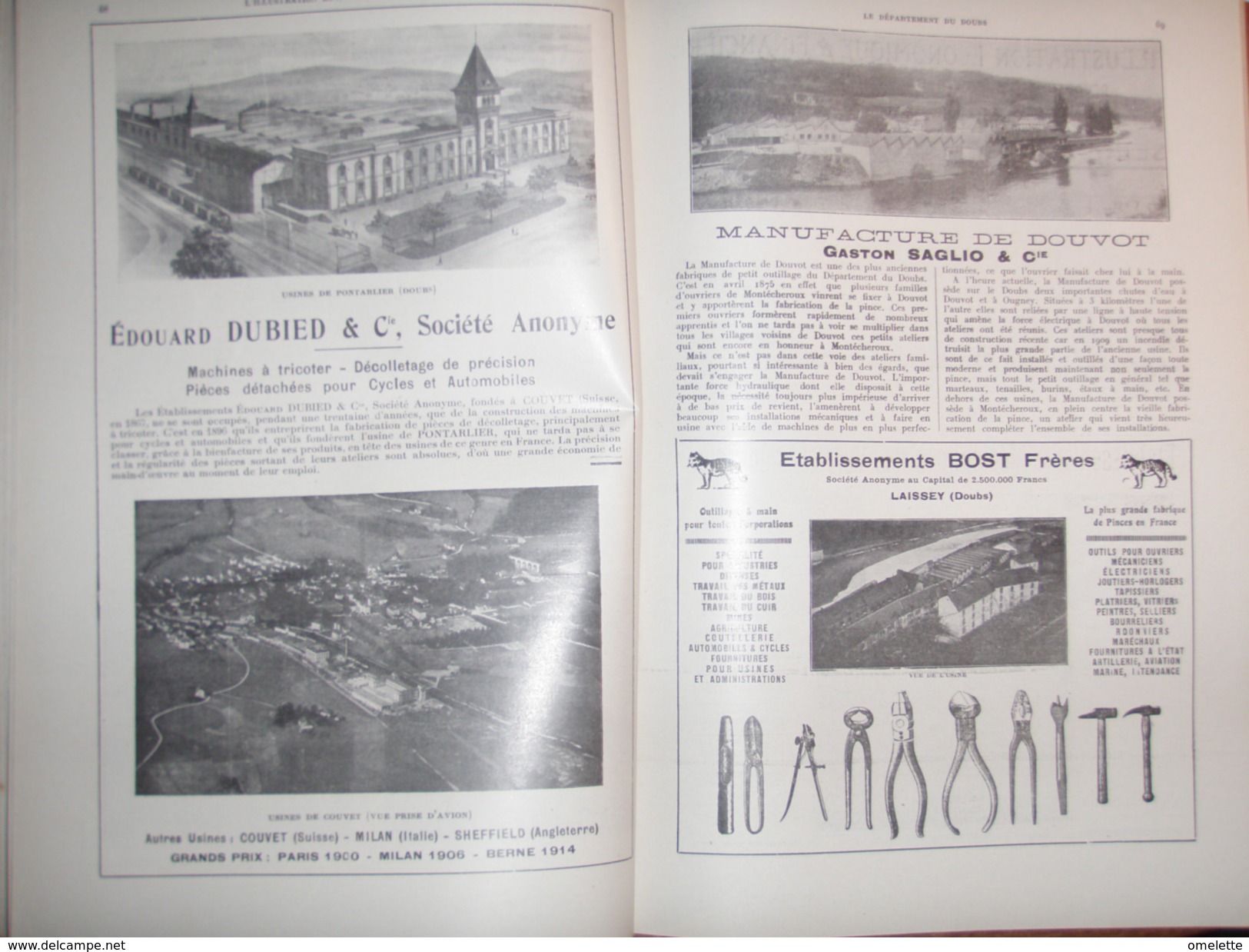 DOUBS/BESANCON/HORLOGERIE /PONTARLIER/MONTBELLIARD/ ZEDEL/PEUGEOT /SOCHAUX /ILLUSTRATION ECONOMIQUE FINANCIERE - 1900 - 1949