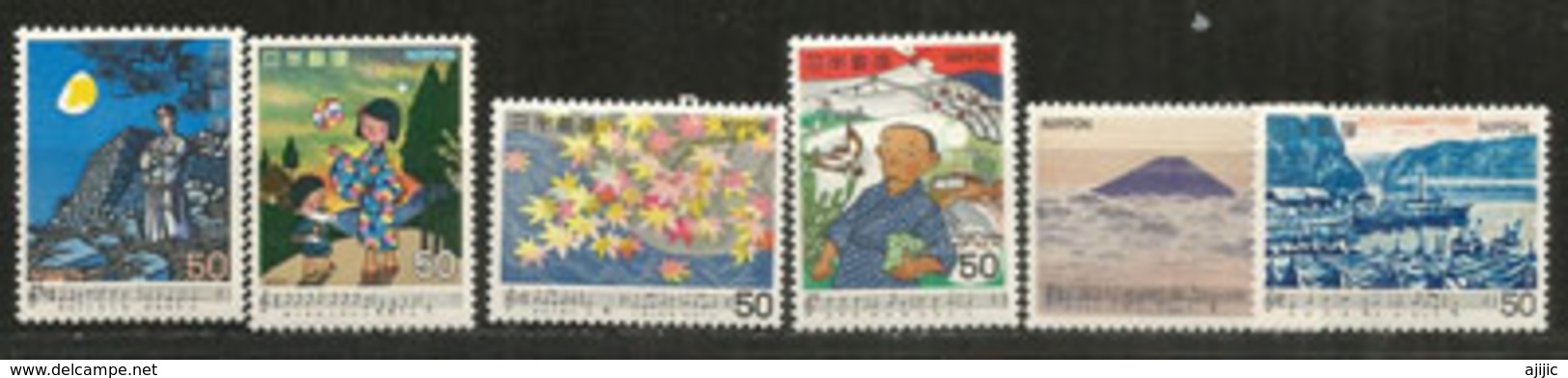 Chants D'enfants Populaires Japonais,  1 ère Série . 6 Timbres Neufs **. Côte 10.00 &euro; - Fairy Tales, Popular Stories & Legends