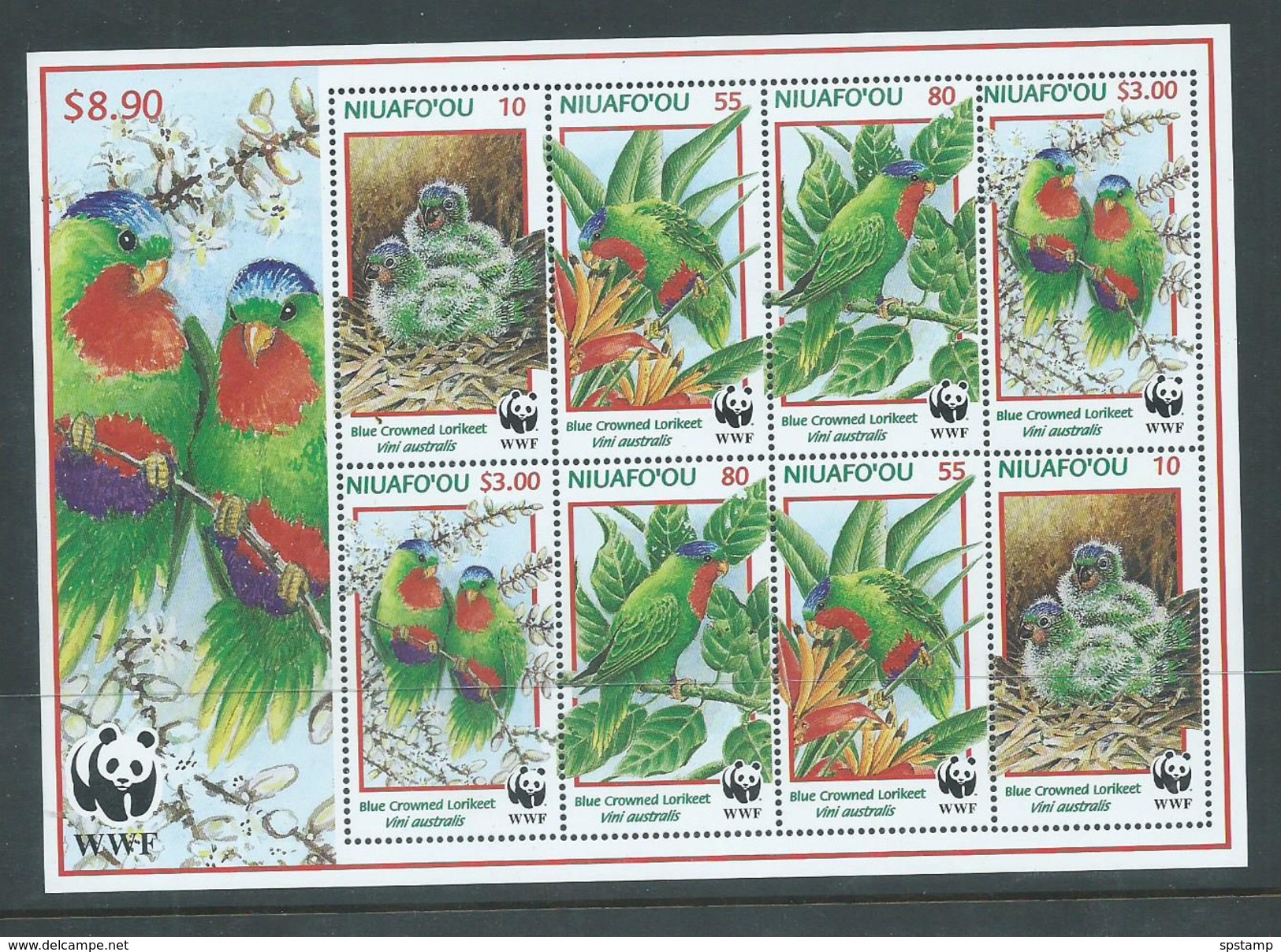 Tonga Niuafo´ou 1998 WWF Lorikeet Bird Miniature Sheet MNH - Tonga (1970-...)