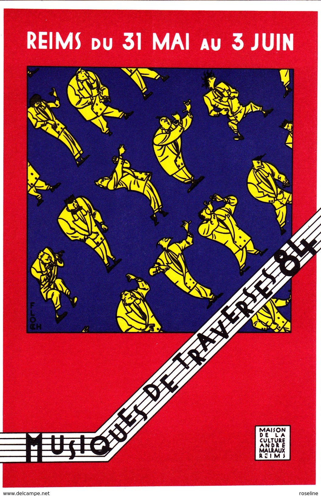 FLOCH -  Bande Dessinée  Musiques De Traverses  Reims  -  CPM  10.5x15 TBE 1984 Neuve - Sonstige & Ohne Zuordnung