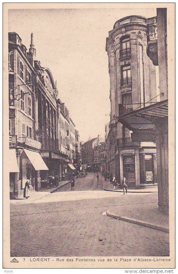 Bf - Cpa LORIENT - Rue Des Fontaines Vue De La Place D'Alsace Lorraine - Lorient