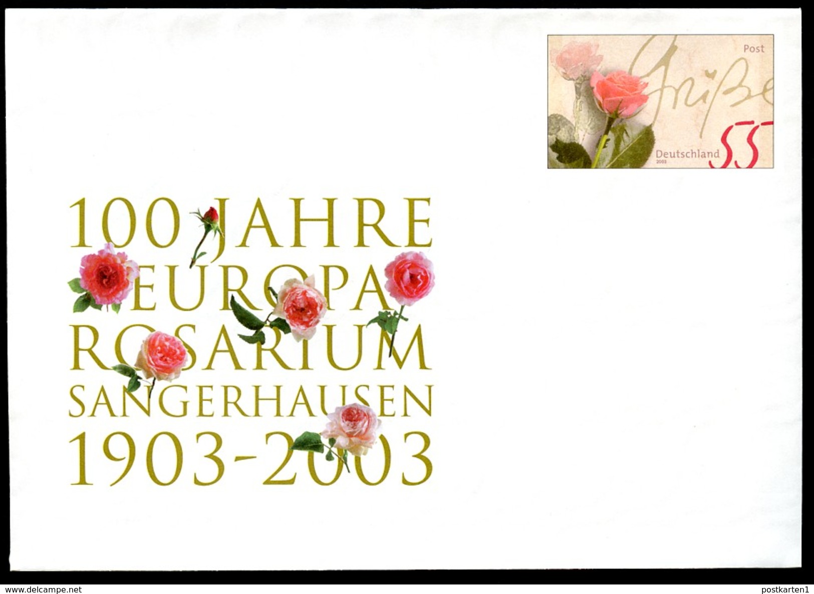 BUND USo60 Sonder-Umschlag ROSARIUM SANGERHAUSEN ** 2003 - Briefomslagen - Ongebruikt