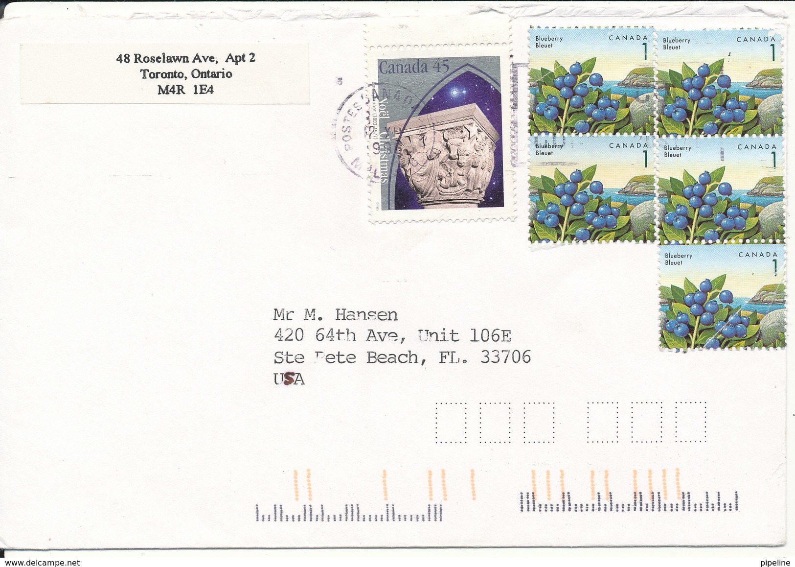 Canada Cover Sent To USA 12-12-1996 - Covers & Documents