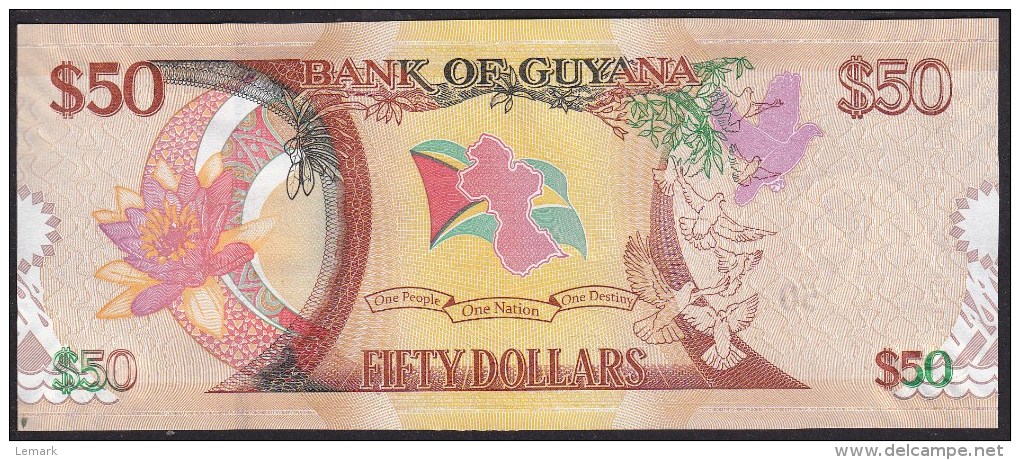 Guyana 50 Dollar 2016 Pnew UNC - Guyana