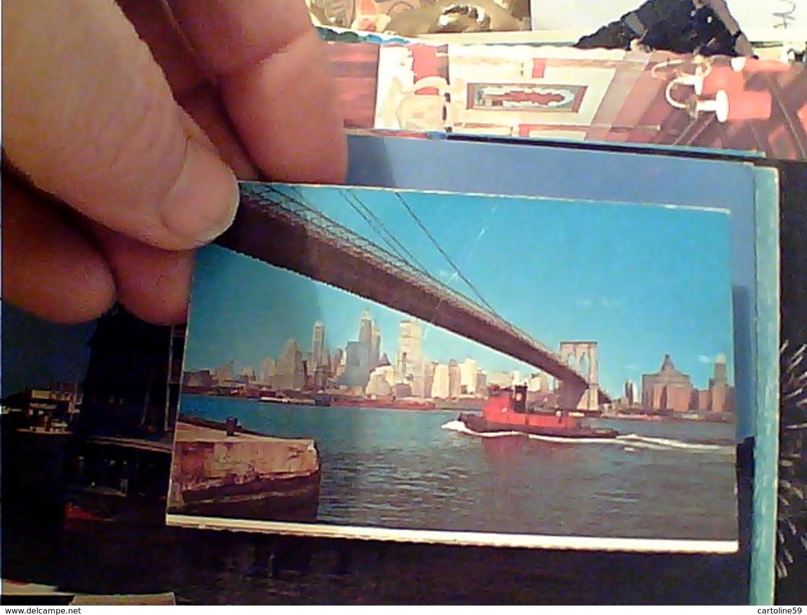 NEW YORK BROOKLYN BRIDGE  NAVE SHIP RIMORCHIATORE N1970  FW9202 MINI CARD - Brooklyn