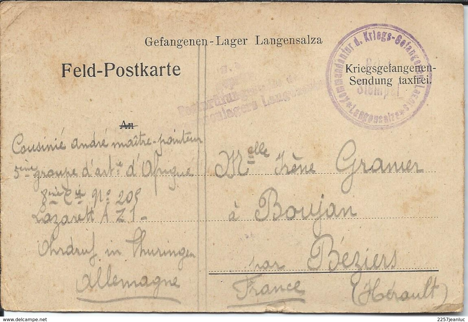 CP - De Joyeuses Paques Camp De - Ohrdruf In Thuringen En Allemagne  Le 05/03/1917 - Gotha