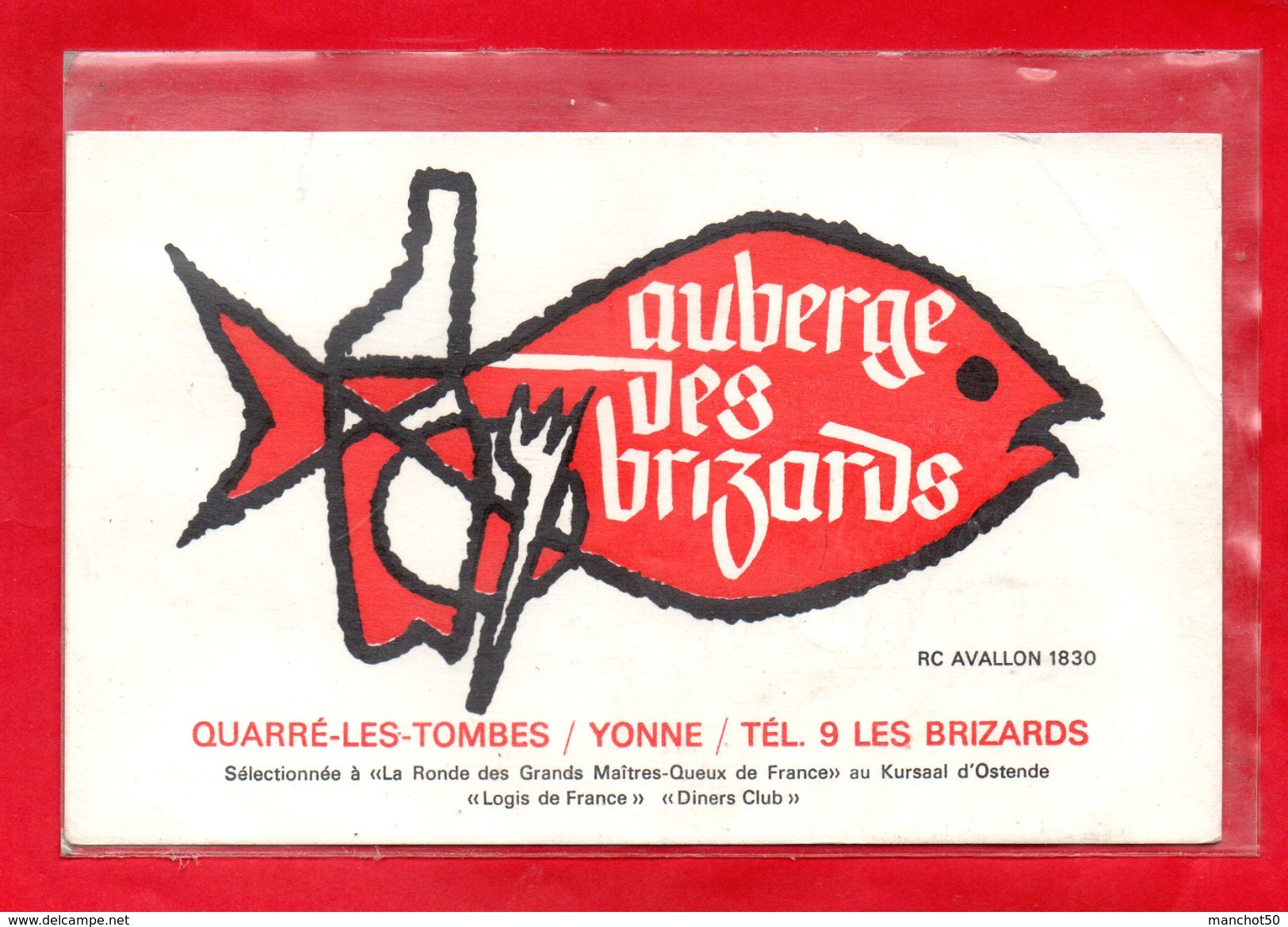 89-CPSM QUARRE LES TOMBES - AUBERGE DES BRIZARDS - CARTE PUBLICITAIRE - Quarre Les Tombes