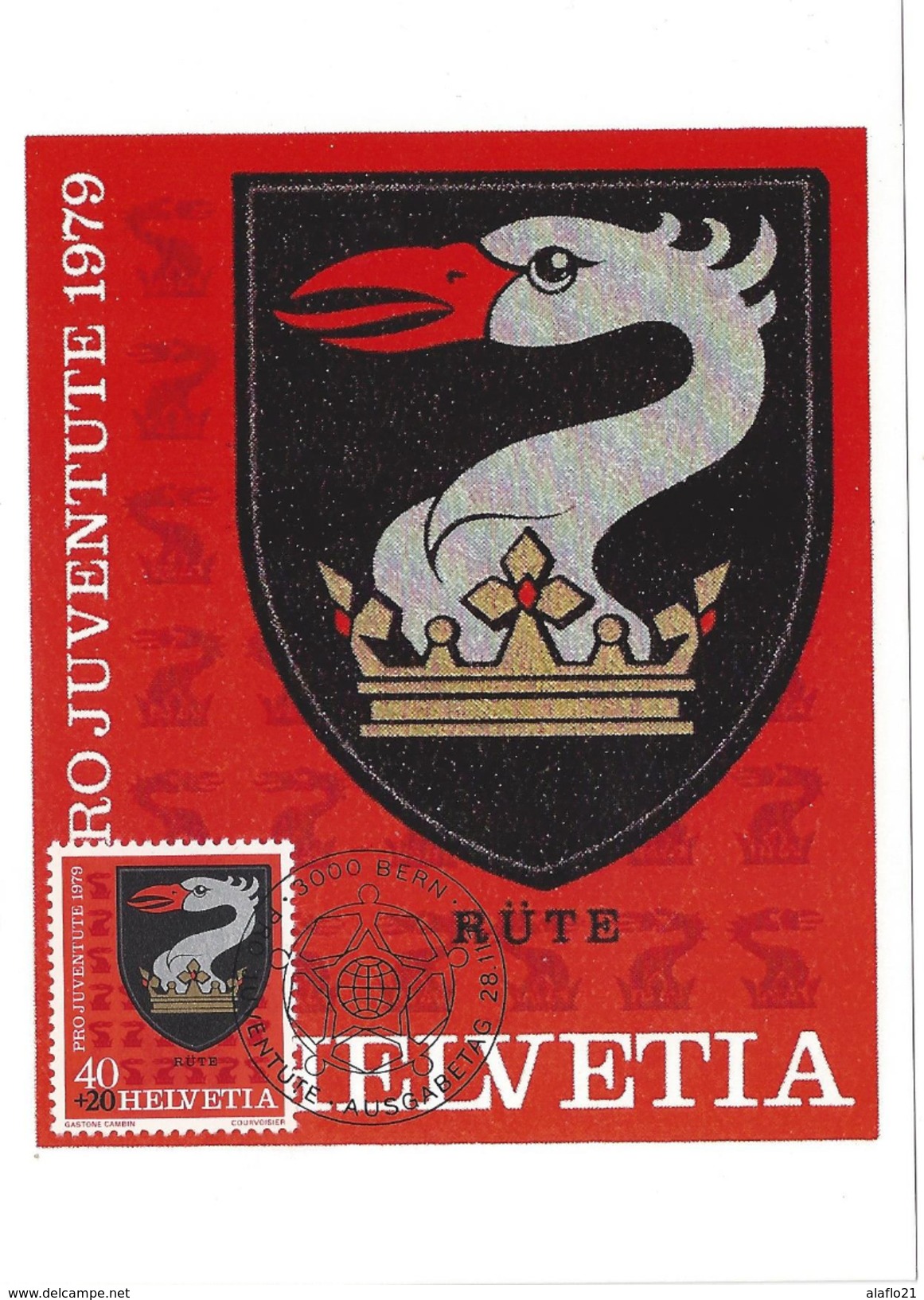 SUISSE - CARTE MAXIMUM - Yvert N° 1097 - PRO JUVENTUTE - ARMOIRIE RÜTE - Cartes-Maximum (CM)