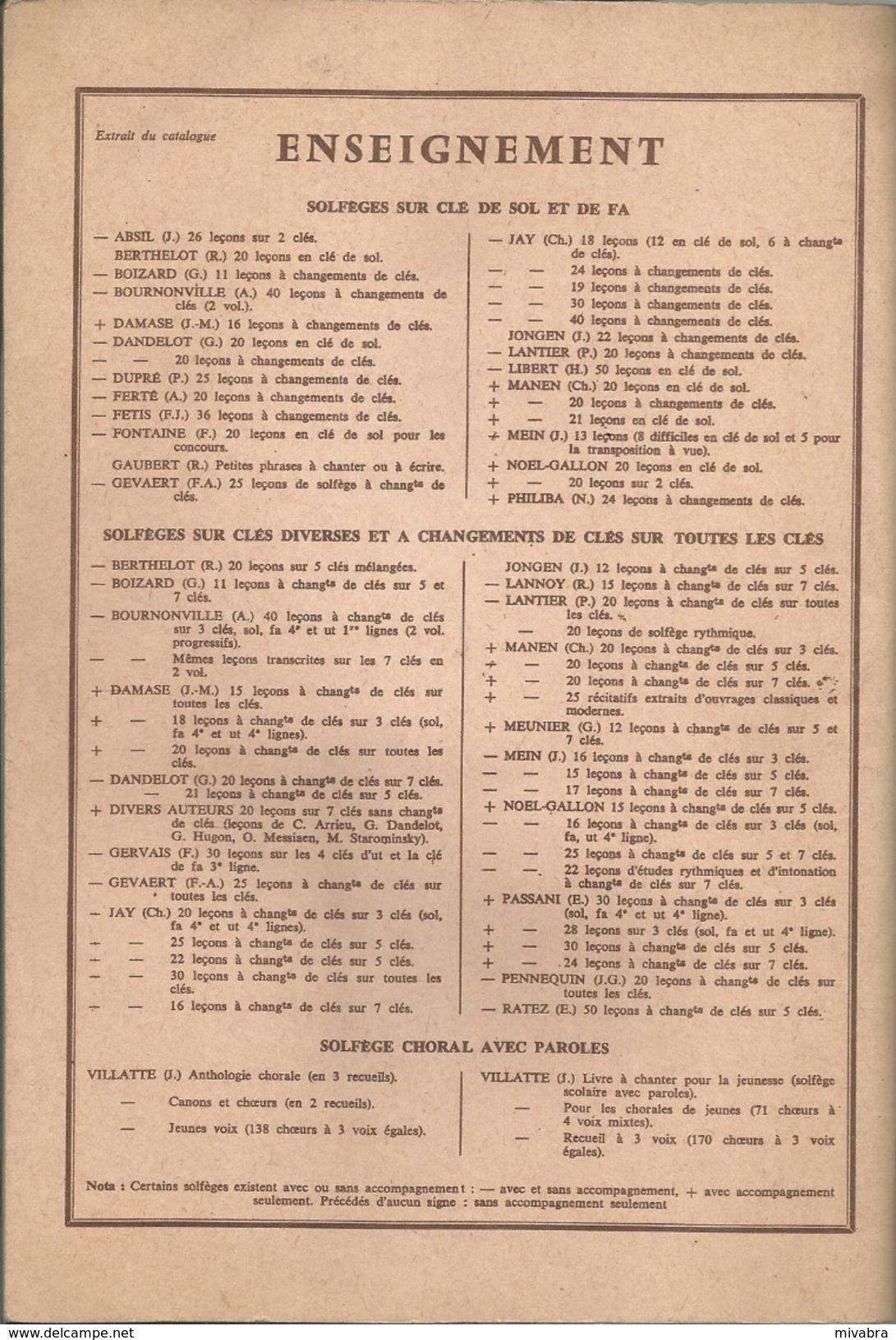 Solfege Des Solfeges: Nouvelle Edition Du Solfege Pour Voix De Soprano Grand Nombre De Leçons Volume 1D - Folk Music