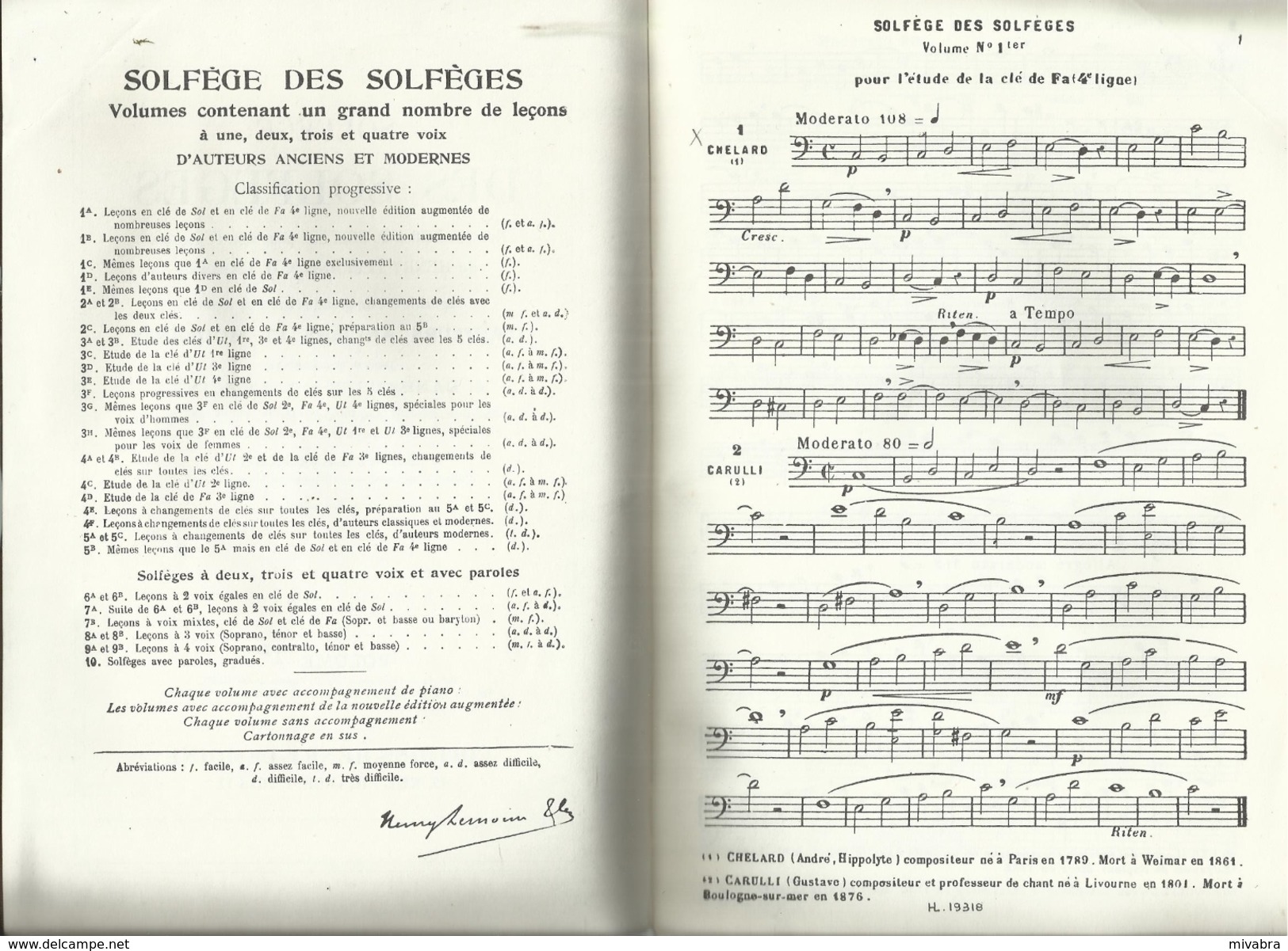 Solfege Des Solfeges: Nouvelle Edition Du Solfege Pour Voix De Soprano Grand Nombre De Leçons Volume 1D - Volksmusik