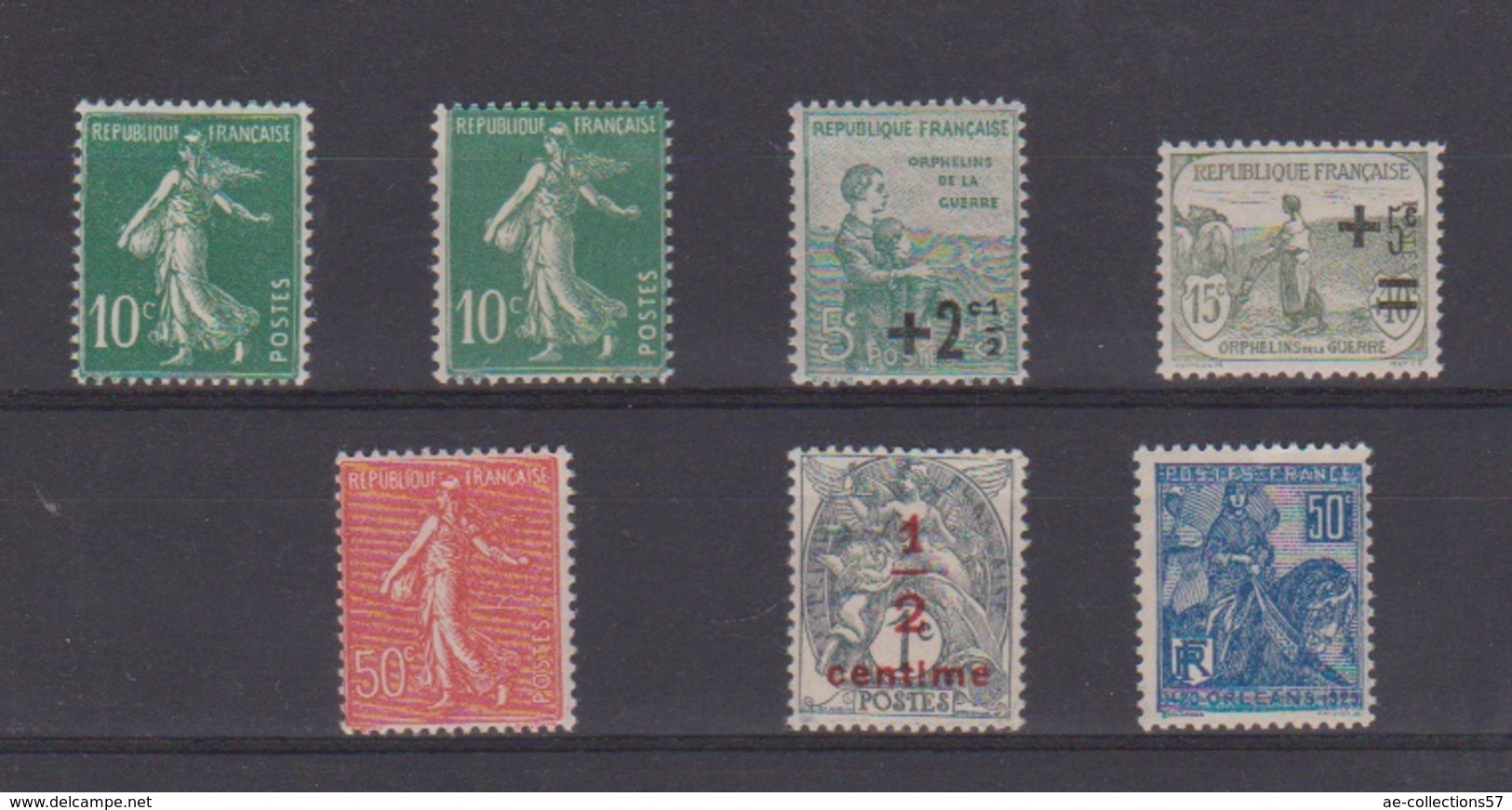 France / Lot De Timbres / NEUFS Avec Défaut De Gomme Sur Le 10 Ctes Vert - Unused Stamps