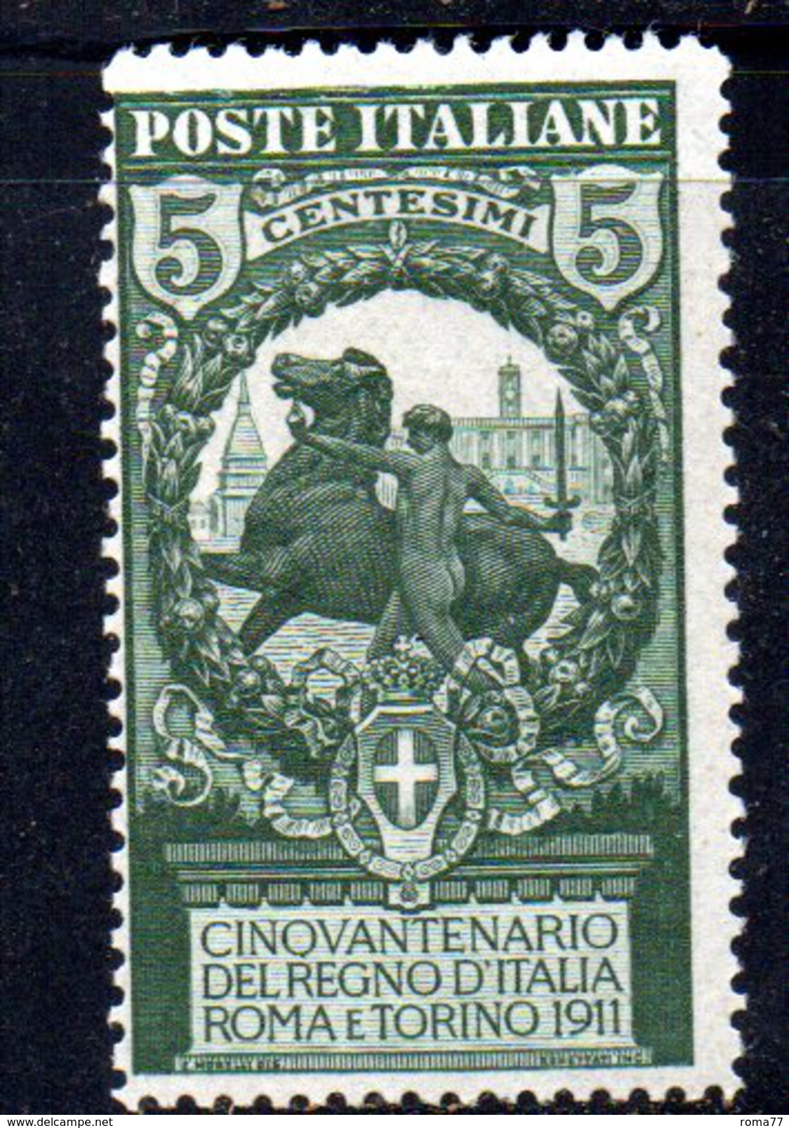 T2072 - REGNO 1910 , Sassone N. 93  ***  MNH . Unità D'Italia . Firma Caffaz - Nuovi