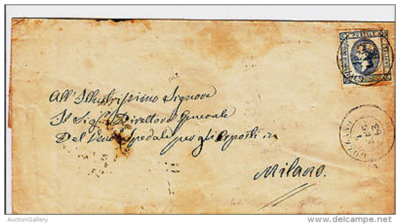 GOZZANO - 15 Cent (12) Difettoso In Angolo - Involucro X Milano 4.7.1863 - Altri & Non Classificati