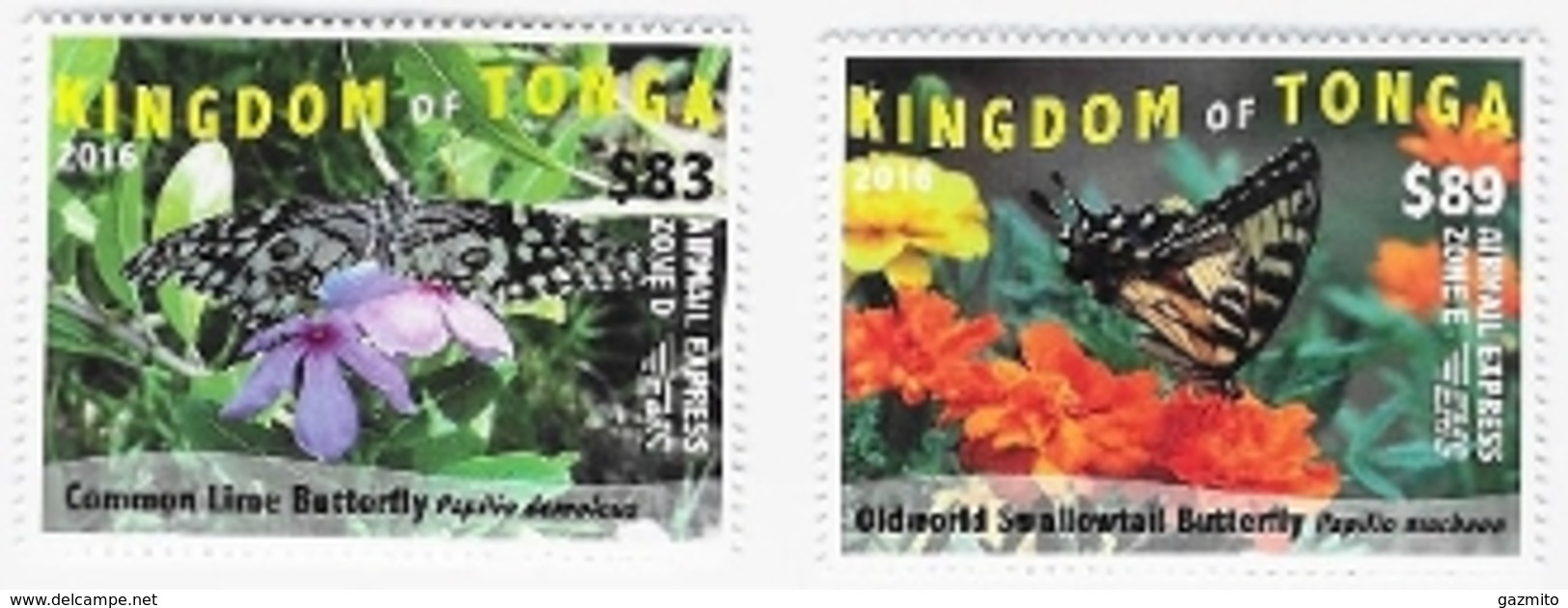 Tonga 2016, Butterflies III, 2val - Tonga (1970-...)