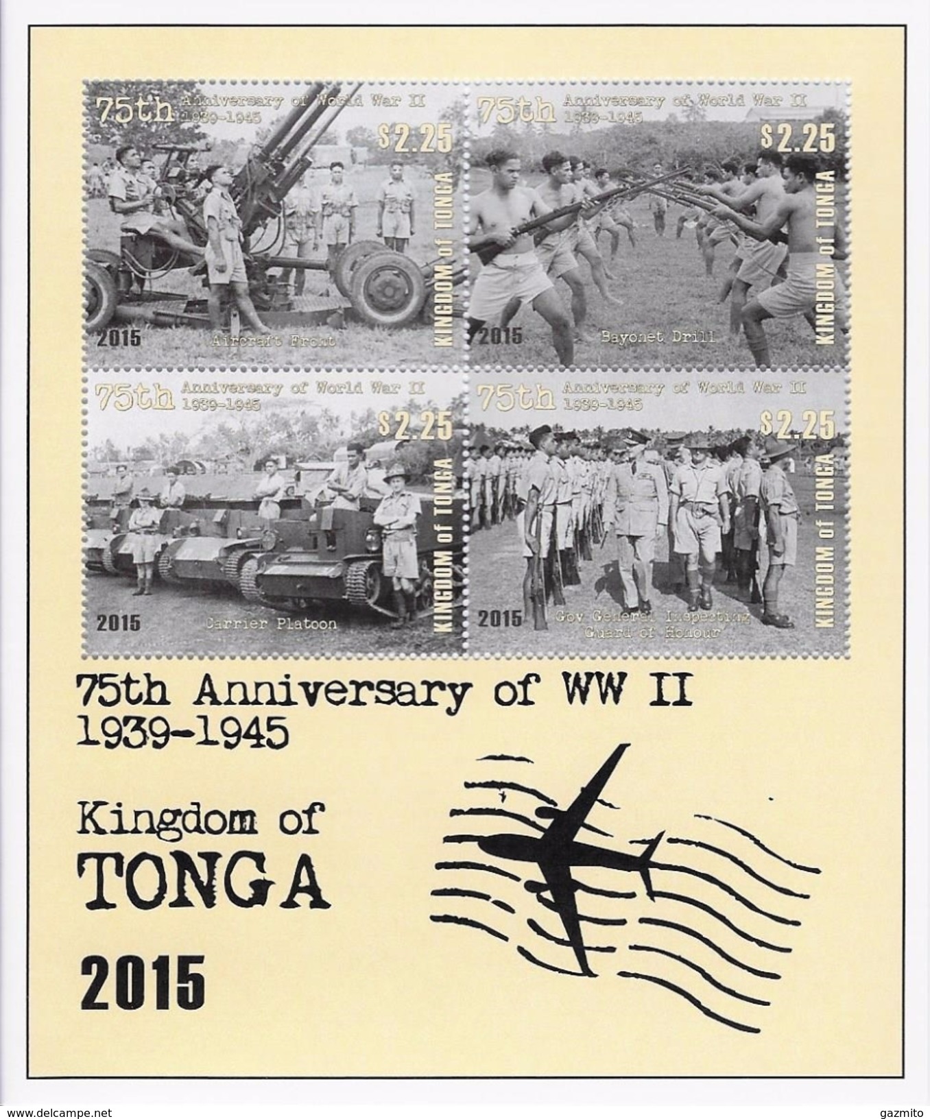 Tonga 2016, Second War World, Local Soldiers, 4val In BF - Tonga (1970-...)