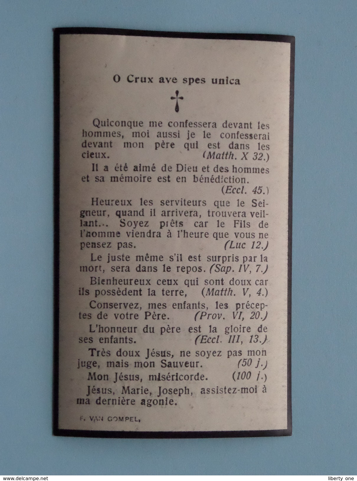 DP Emile Van NOTEN ( Veuf De Dame Léonie Quarré) 17 Nov 1917 à L'age De 66 Ans ( Zie Foto´s ) ! - Religión & Esoterismo